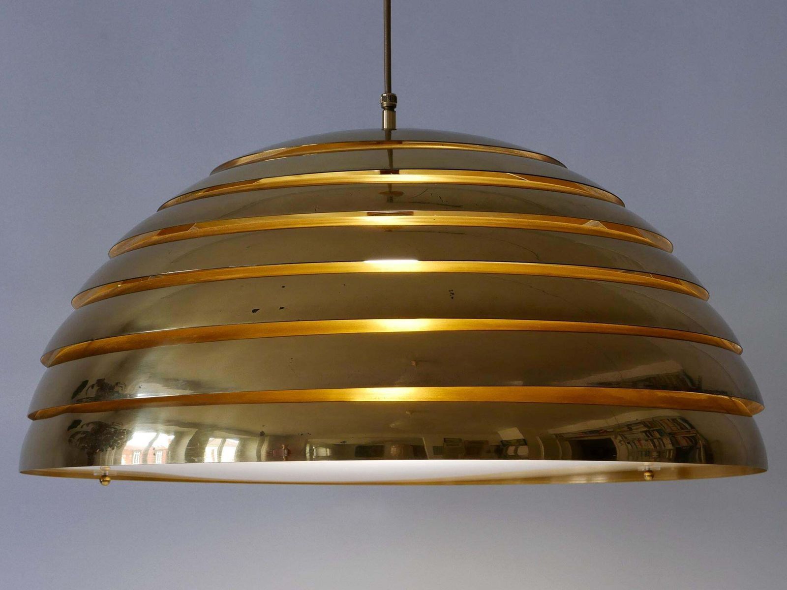 photo vinterior Large Mid Century Modern Pendant Lamp By Vereinigte Werkstätten Germany 1960s