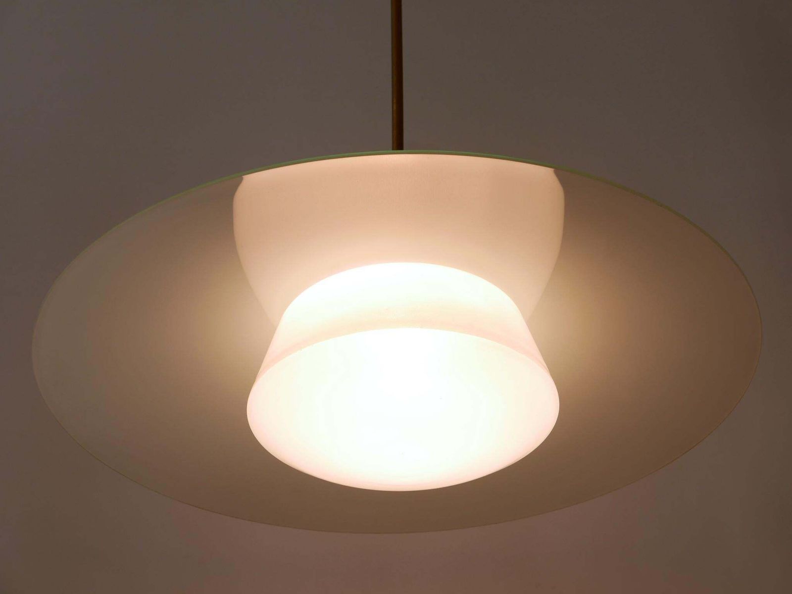 Rare Mid Century Modern Pendant Lamp By Wolfgang Tümpel For Doria Germany 1950s photo buy