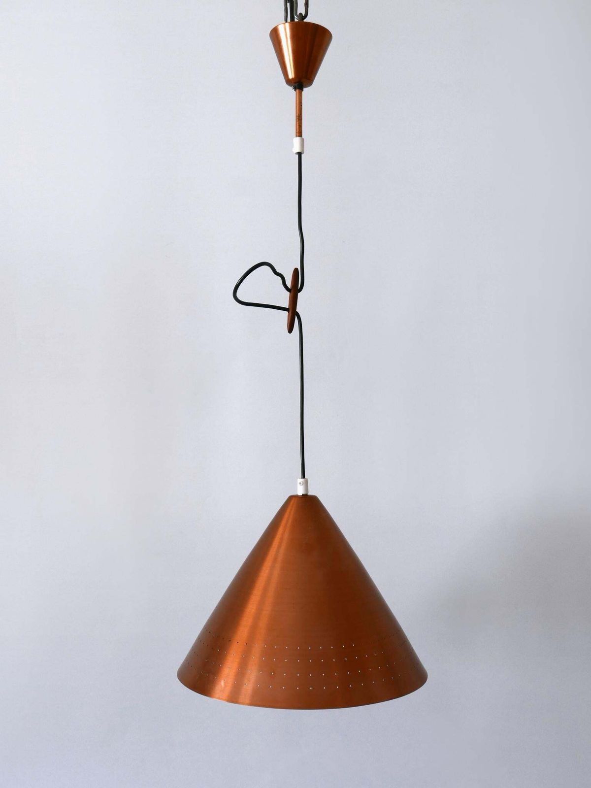 Rare Mid Century Modern Scandinavian Copper Pendant Lamp Or Hanging Light  1960s photo for sale