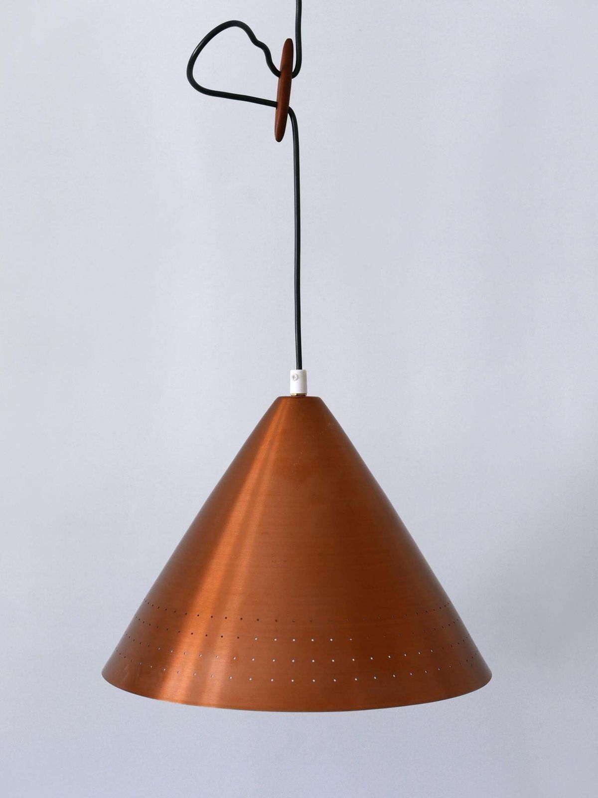 Rare Mid Century Modern Scandinavian Copper Pendant Lamp Or Hanging Light  1960s photo 1770.0