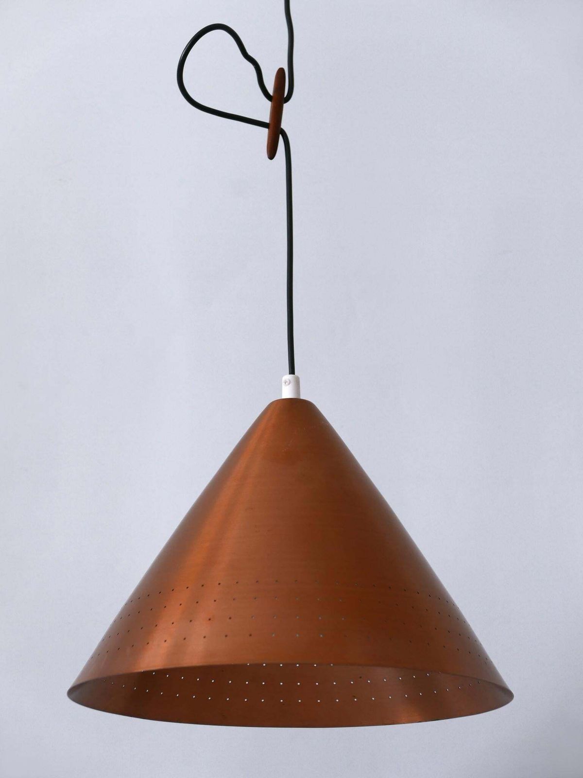 Lighting Rare Mid Century Modern Scandinavian Copper Pendant Lamp Or Hanging Light  1960s photo