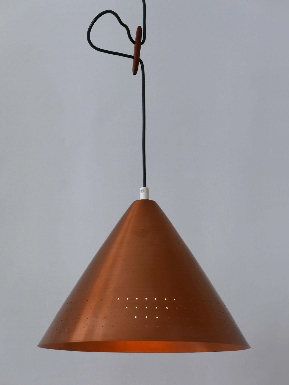 1770.0 Rare Mid Century Modern Scandinavian Copper Pendant Lamp Or Hanging Light  1960s photo