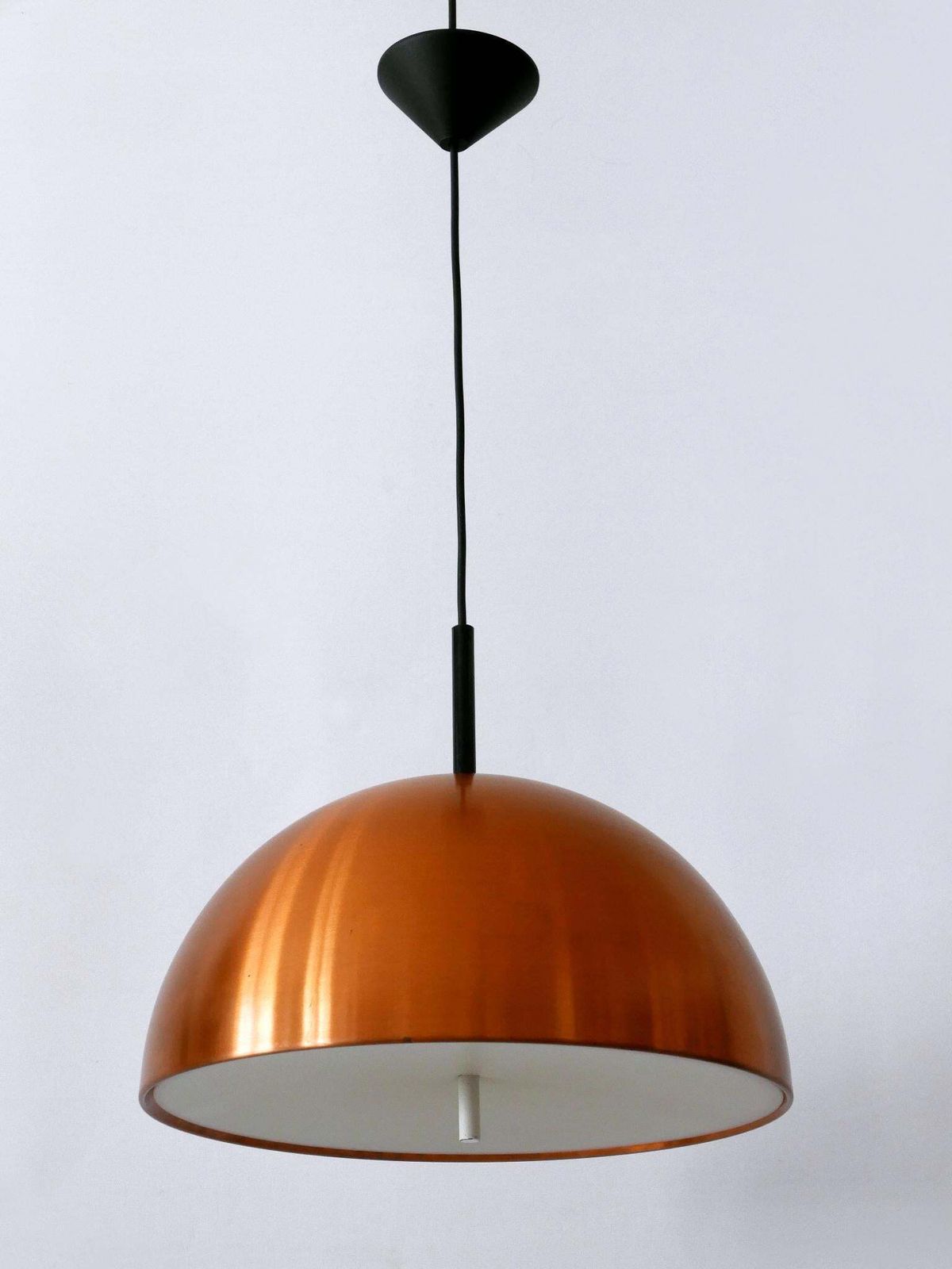 Elegant Mid Century Modern Copper Pendant Lamp By Staff & Schwarz Germany 1960s photo for sale