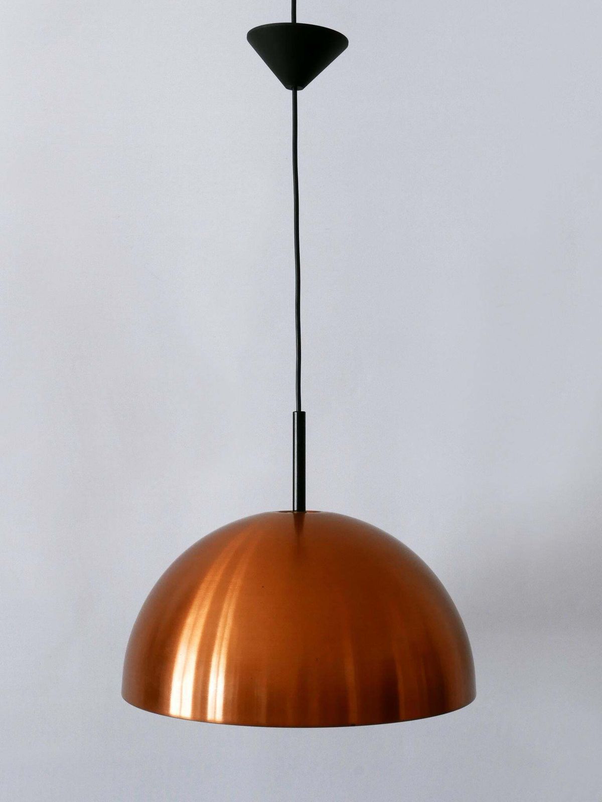 Lighting Elegant Mid Century Modern Copper Pendant Lamp By Staff & Schwarz Germany 1960s photo