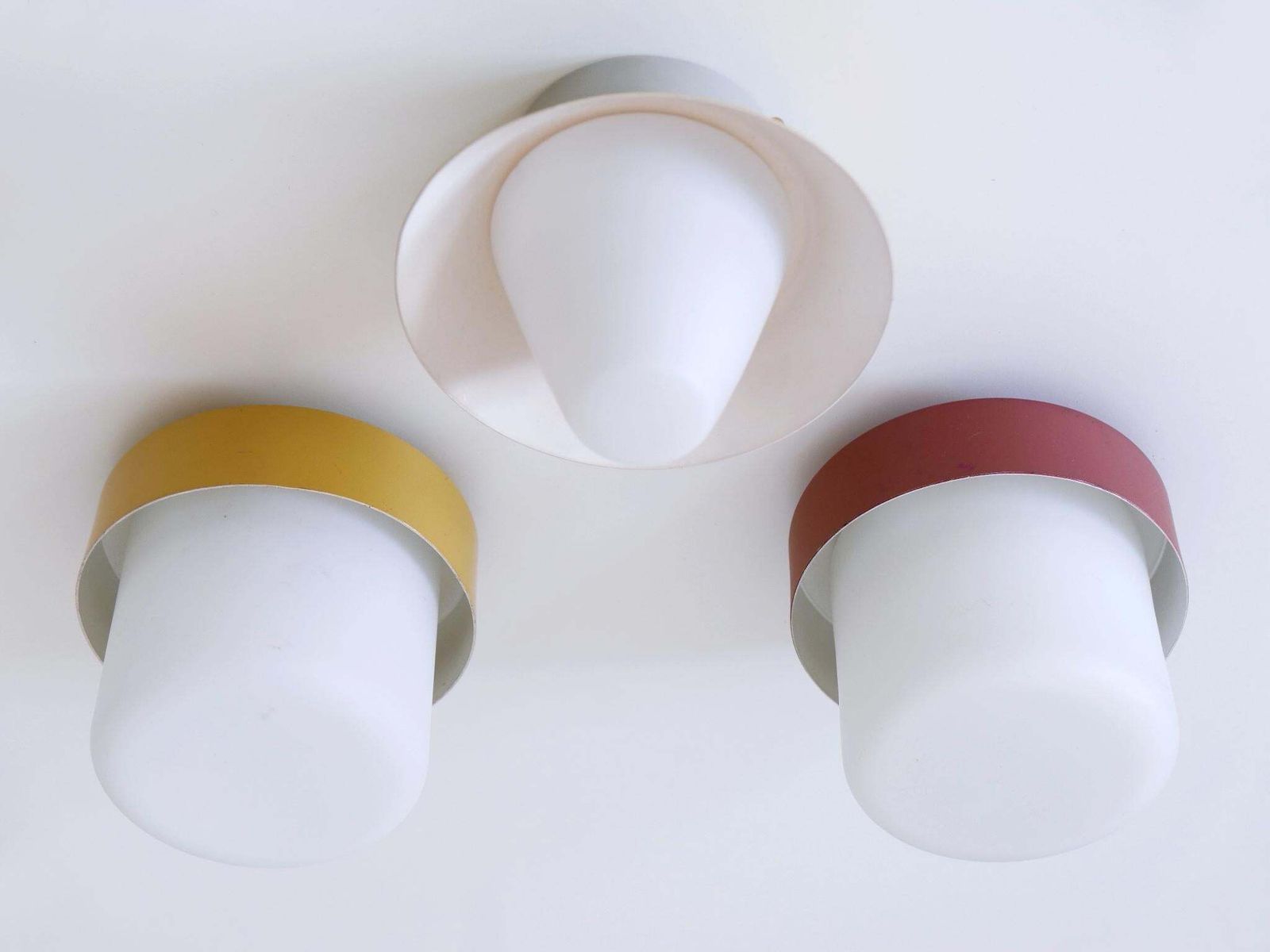 photo furniture Set Of Three Rare & Lovely Ceiling Fixtures Or Flush Mounts Germany 1960s