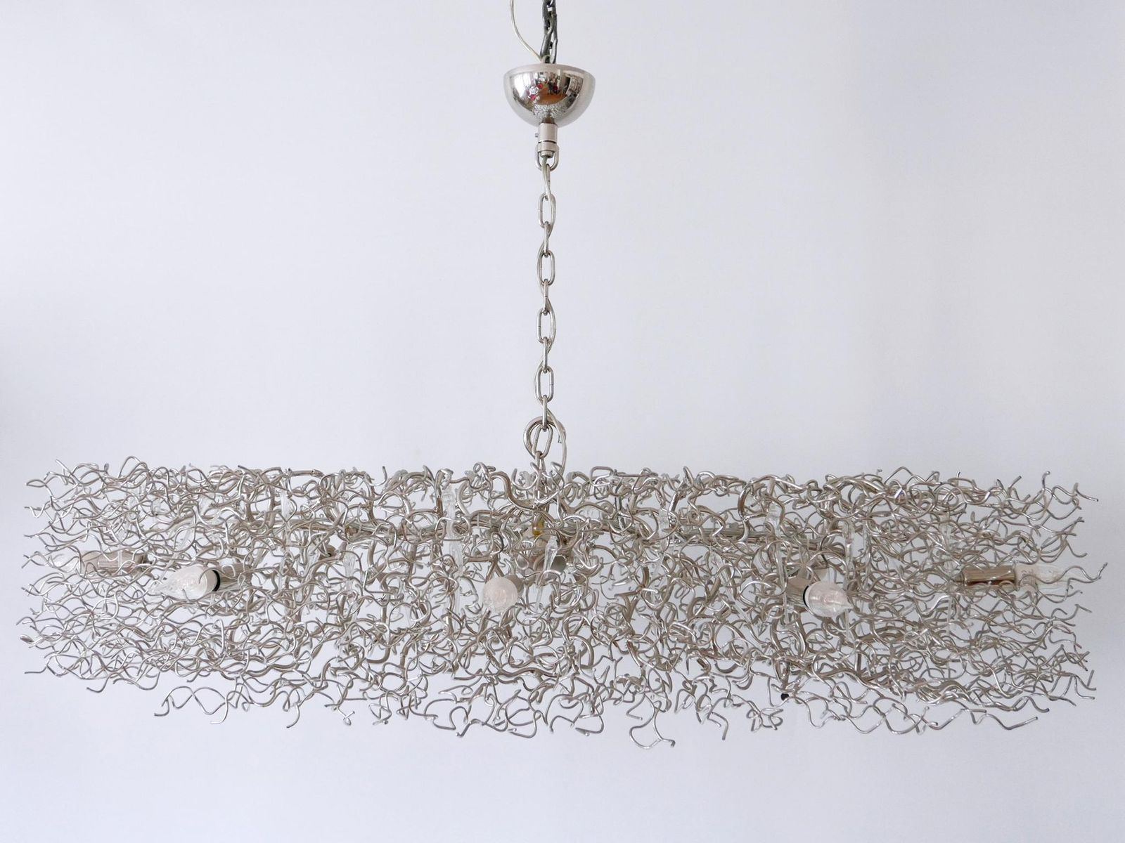 photo vintage Gorgeous Xxl Brand Van Egmond Hollywood Chandelier Oval 140 Nickel Netherlands