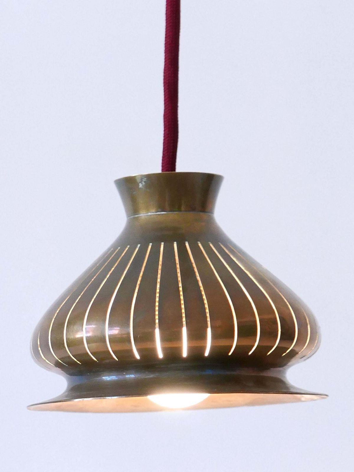 photo buy Extremely Rare Mid Century Modern Counterweight Brass Pendant Lamp Germany 1950s