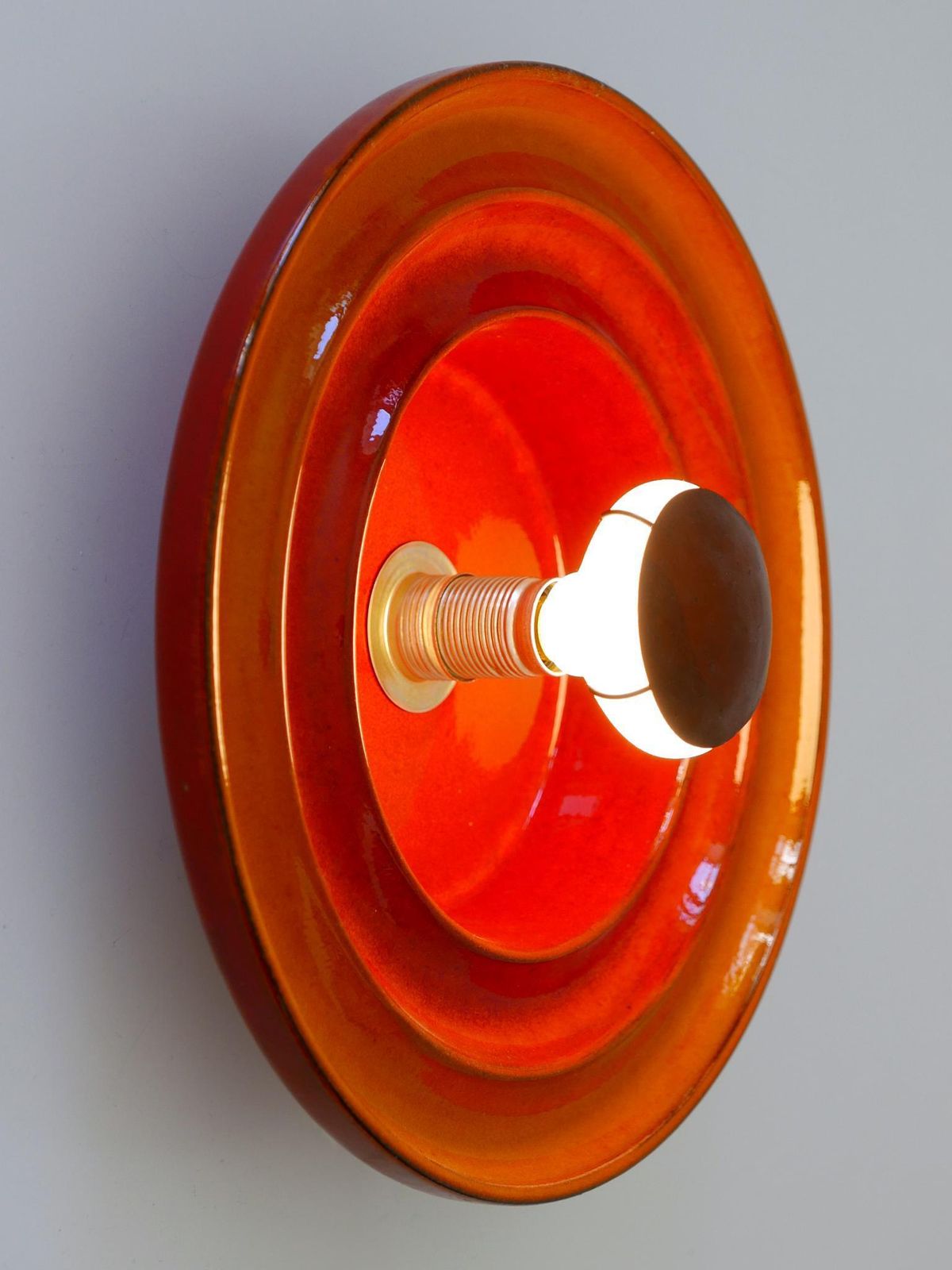 Highly Decorative Mid Century Modern Ceramic Sconce Or Wall Light Germany 1960s photo vintage