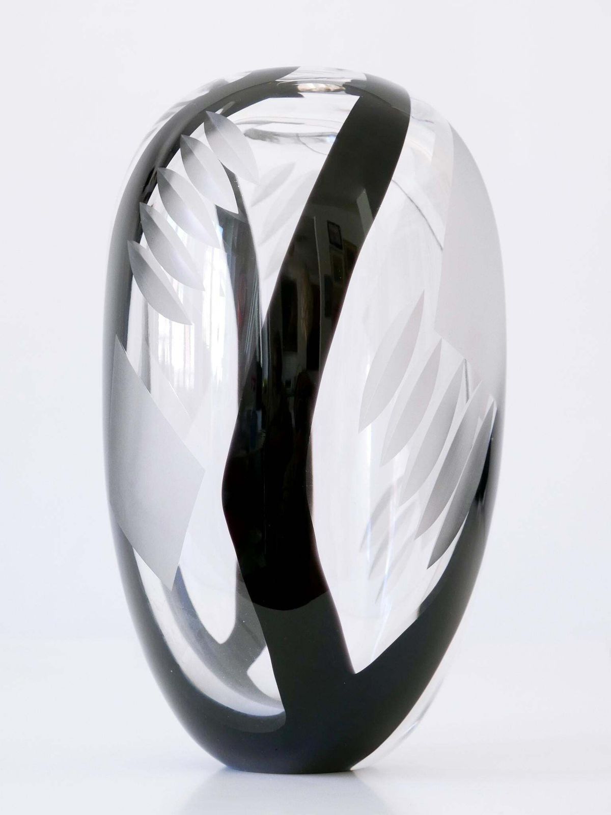 photo buy Unique Art Glass Vase By Anna Ehrer For Kosta Boda Sweden 1992 Signed