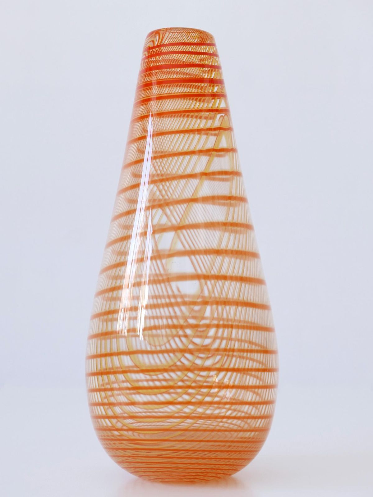 Signed & Limited Edition Art Glass Vase By Olle Brozén For Kosta Boda Sweden photo vinterior
