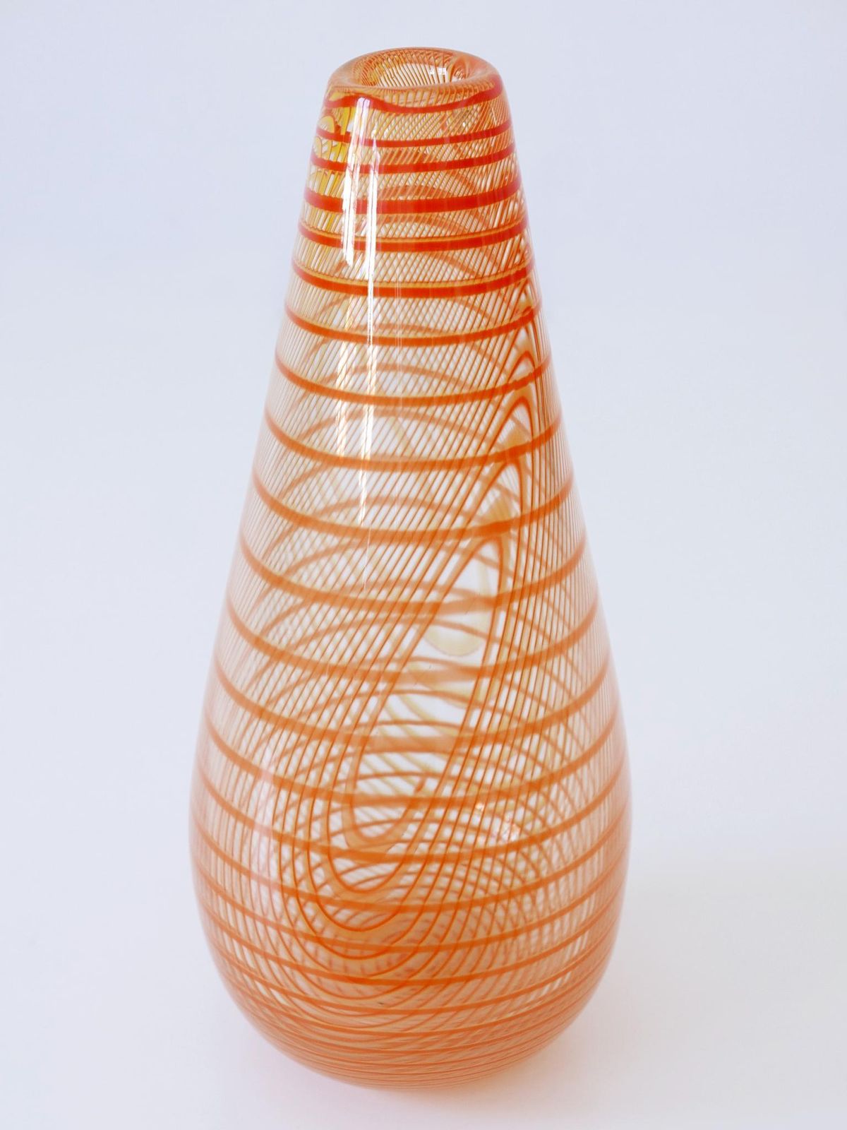 Home Decor Signed & Limited Edition Art Glass Vase By Olle Brozén For Kosta Boda Sweden photo