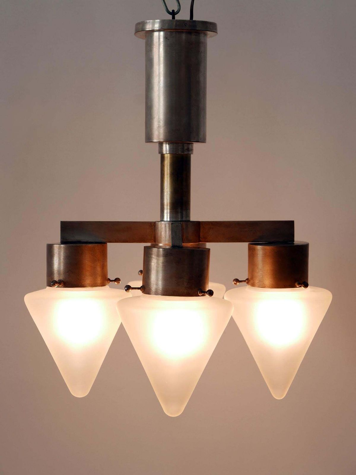 Elegant Four Flamed Art Deco Chandelier Or Ceiling Lamp Germany 1930s photo Lighting