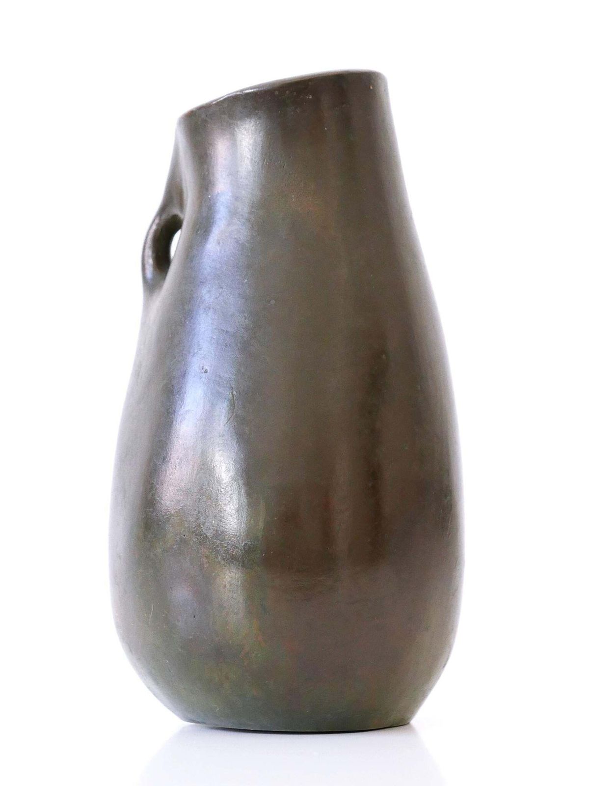 Rare And Elegant Mid Century Modern Bronze Vase Germany 1960s Signed: Rnr photo for sale