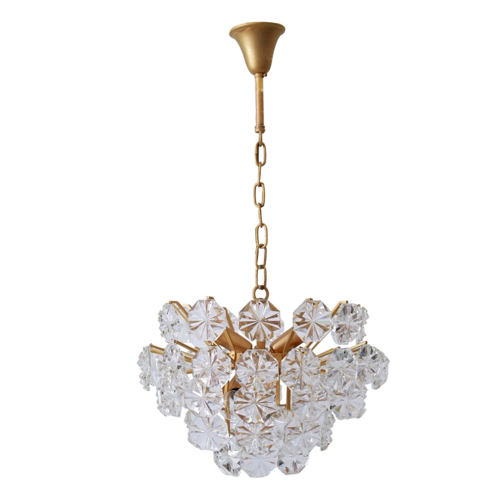 Elegant Mid Century Modern Crystal Chandelier By Christoph Palme Germany 1970s