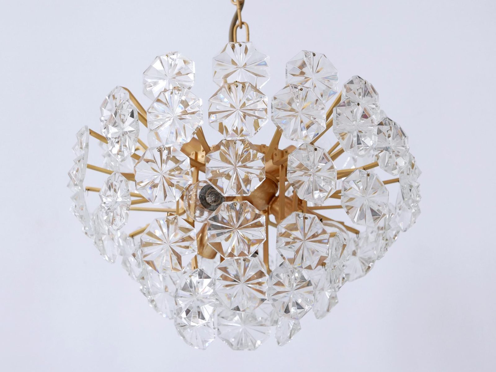photo for sale Elegant Mid Century Modern Crystal Chandelier By Christoph Palme Germany 1970s