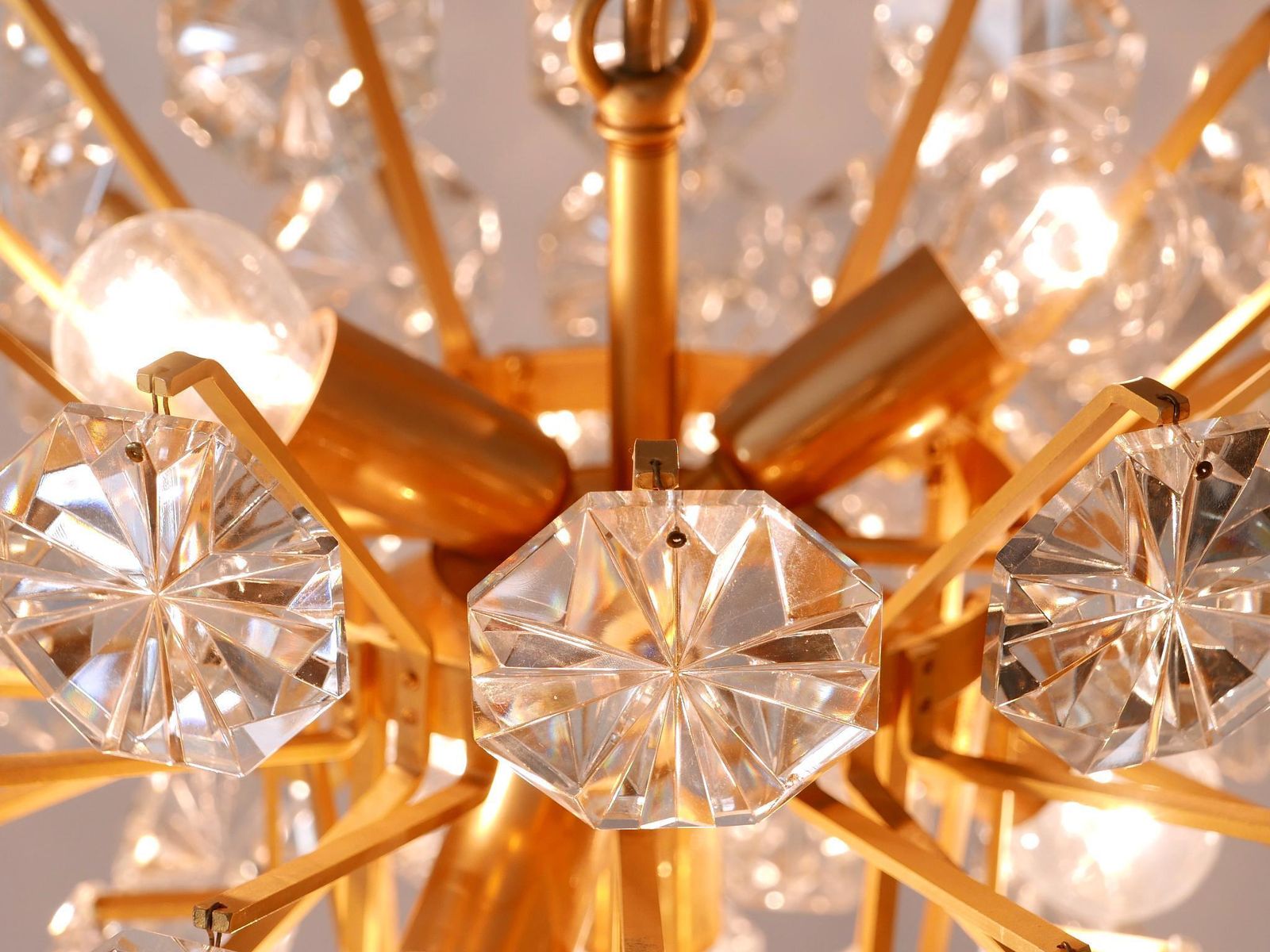 photo vintage Elegant Mid Century Modern Crystal Chandelier By Christoph Palme Germany 1970s