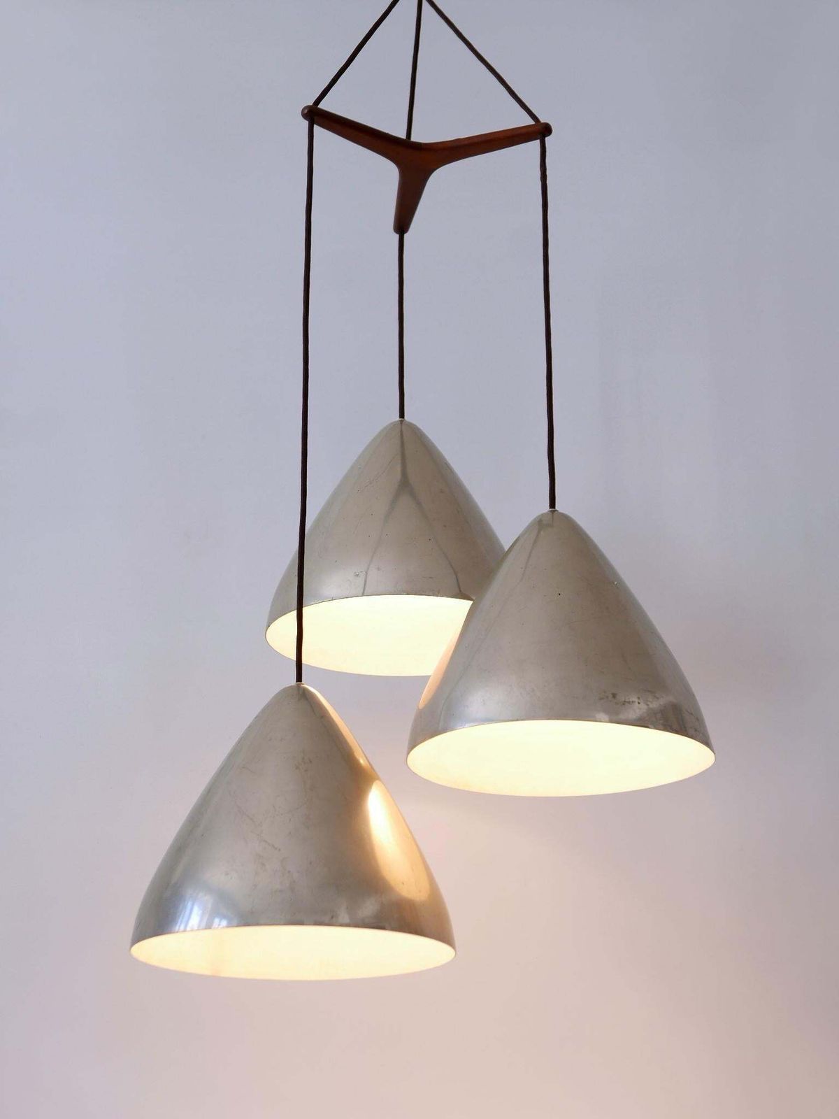 Elegant Cascading Pendant Lamp By Lisa Johansson Pape For Orno Finland 1960s photo vintage