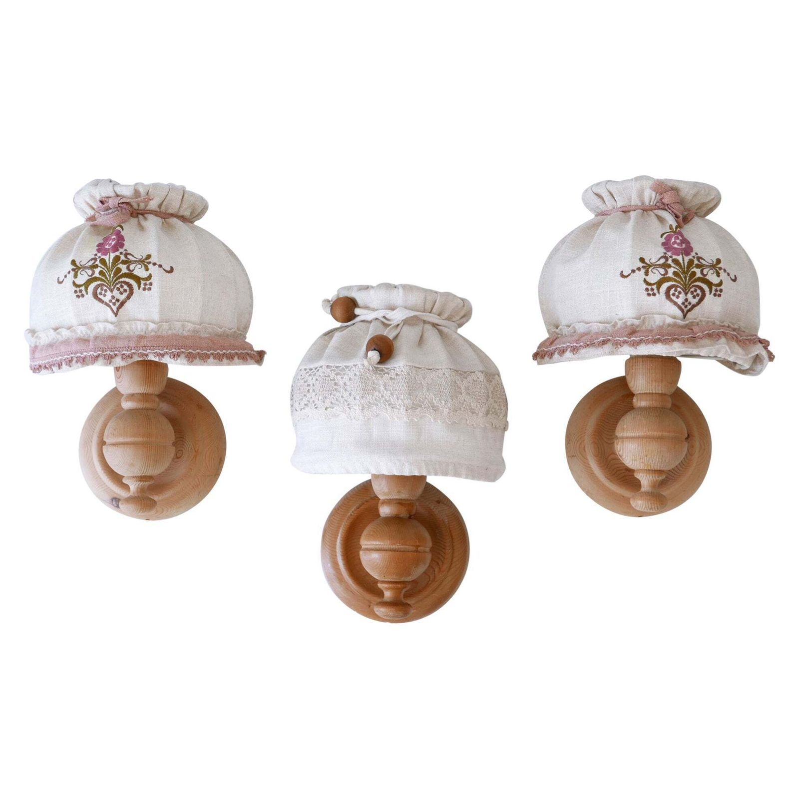 Set Of Three Mid Century Modern Pine Rustic Sconces Or Wall  Lamps Sweden 1960s