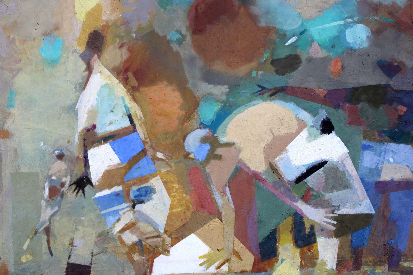 Victor Karnauh Game. Oil On Canvas, 63 X 67 Cm photo for sale
