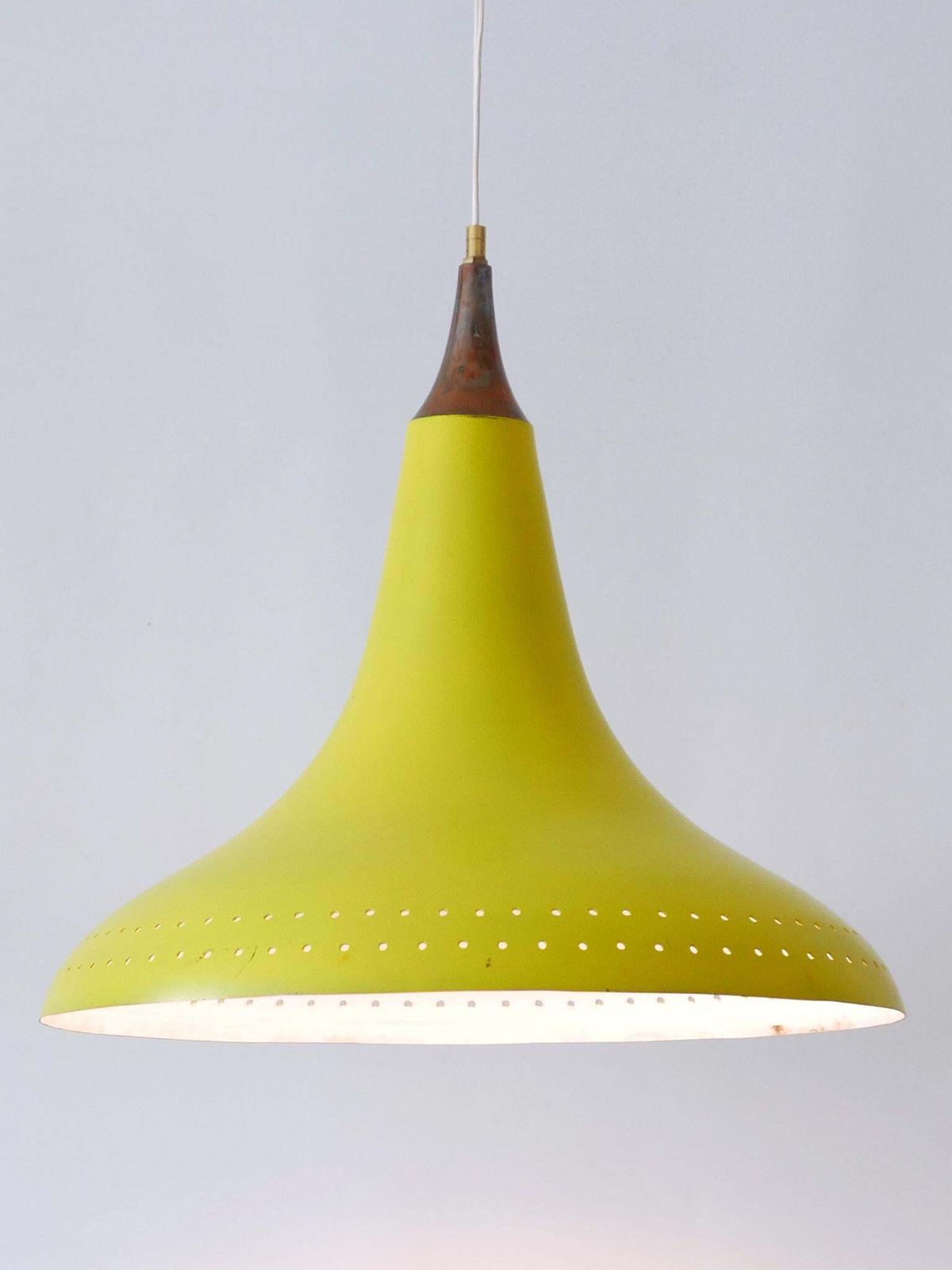 4159.0 Elegant Mid Century Modern Perforated Aluminium Pendant Lamp Austria 1960s photo
