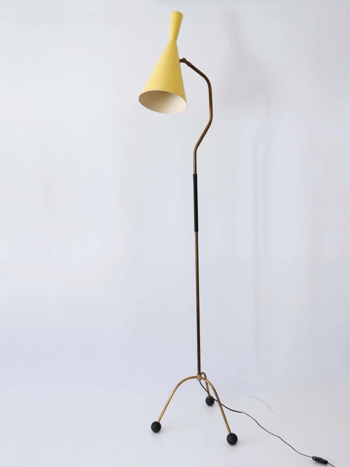 Elegant Mid Century Modern Diabolo Floor Lamp Or Reading Light Austria 1950s photo furniture