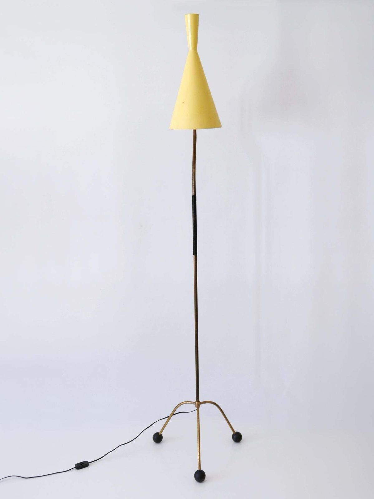 Elegant Mid Century Modern Diabolo Floor Lamp Or Reading Light Austria 1950s photo vintage