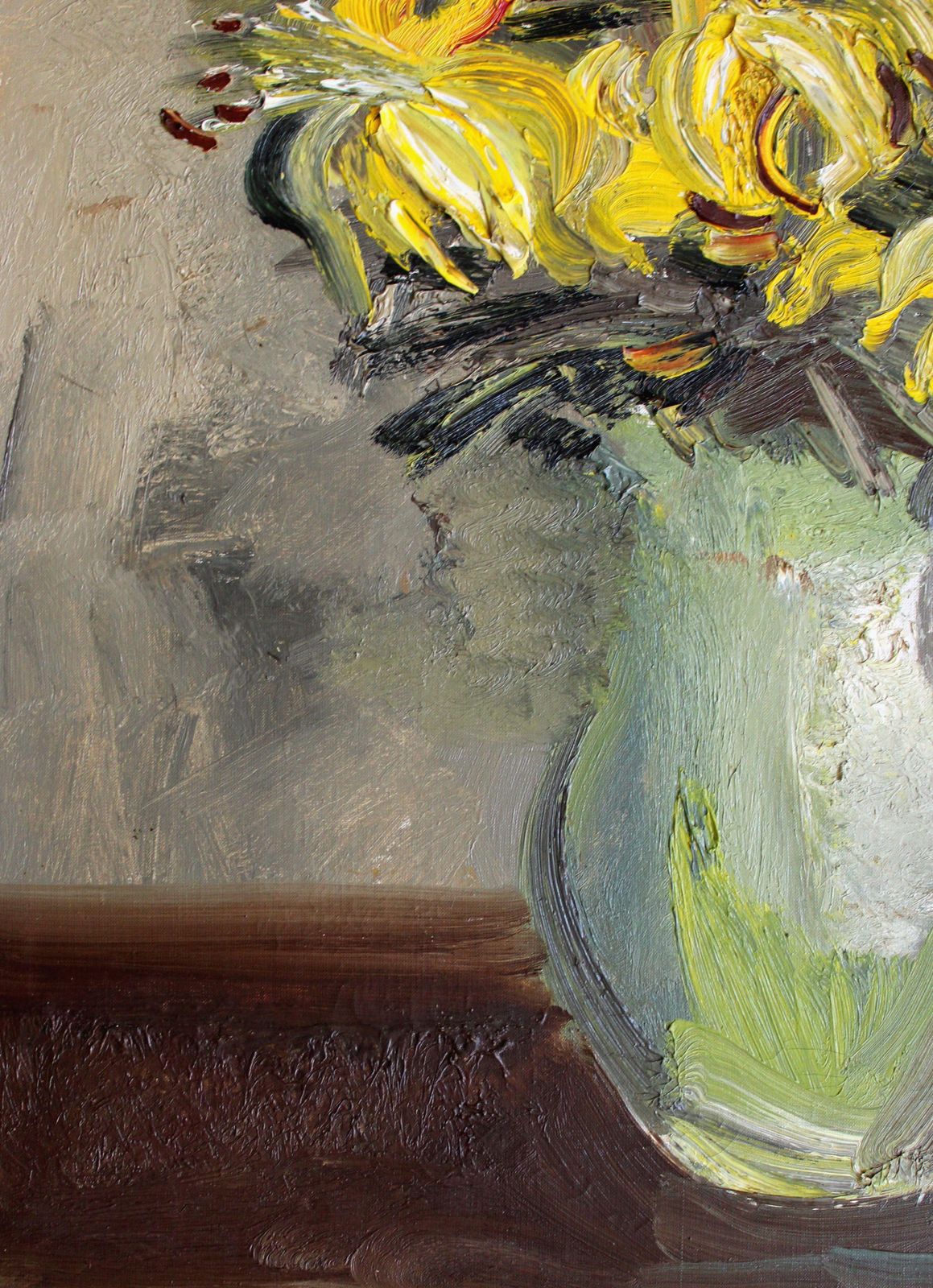 Inta Celminayellow Flowers. Canvas, Oil, 70x50 Cm photo for sale