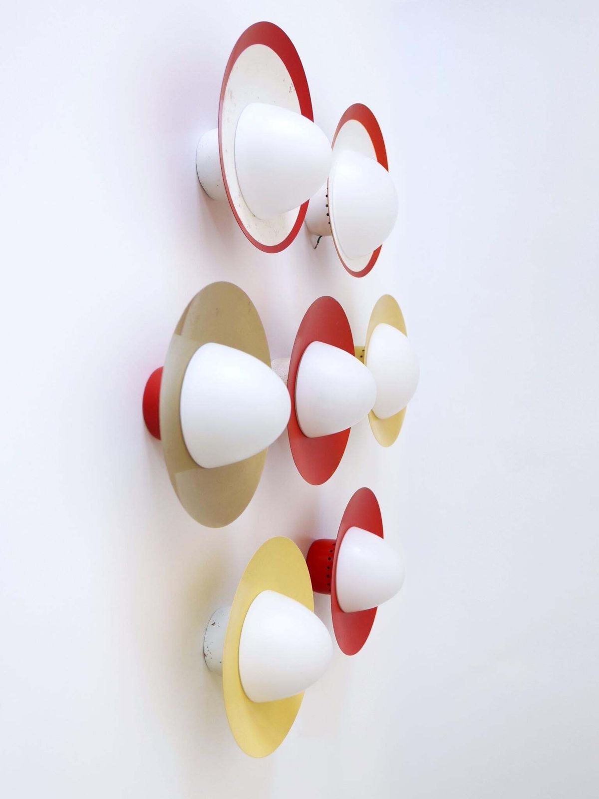 Set Of Seven Lovely Sconces Or Ceiling Fixtures By Kaiser Leuchten Germany photo Lighting