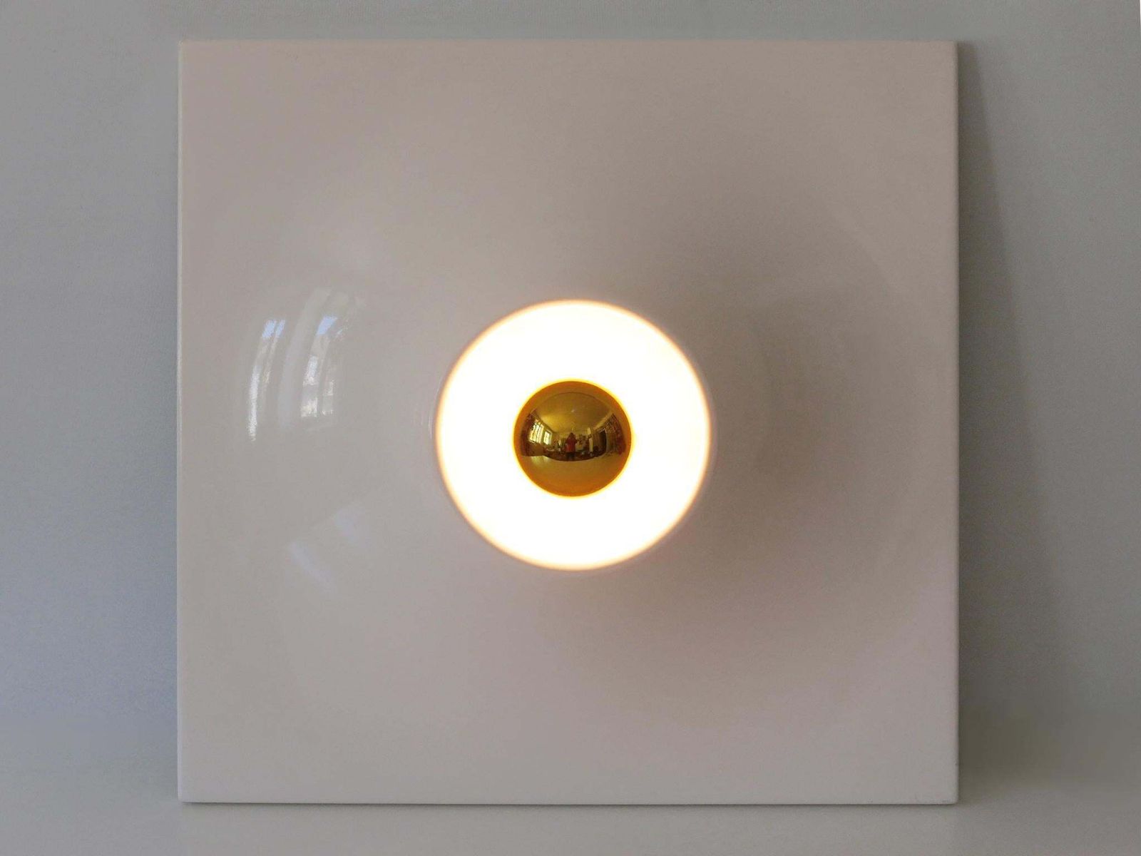 Set Of Three Large Mid Century Modern Fiberglass Sconces Or Wall Lamps 1970s photo 2600.0