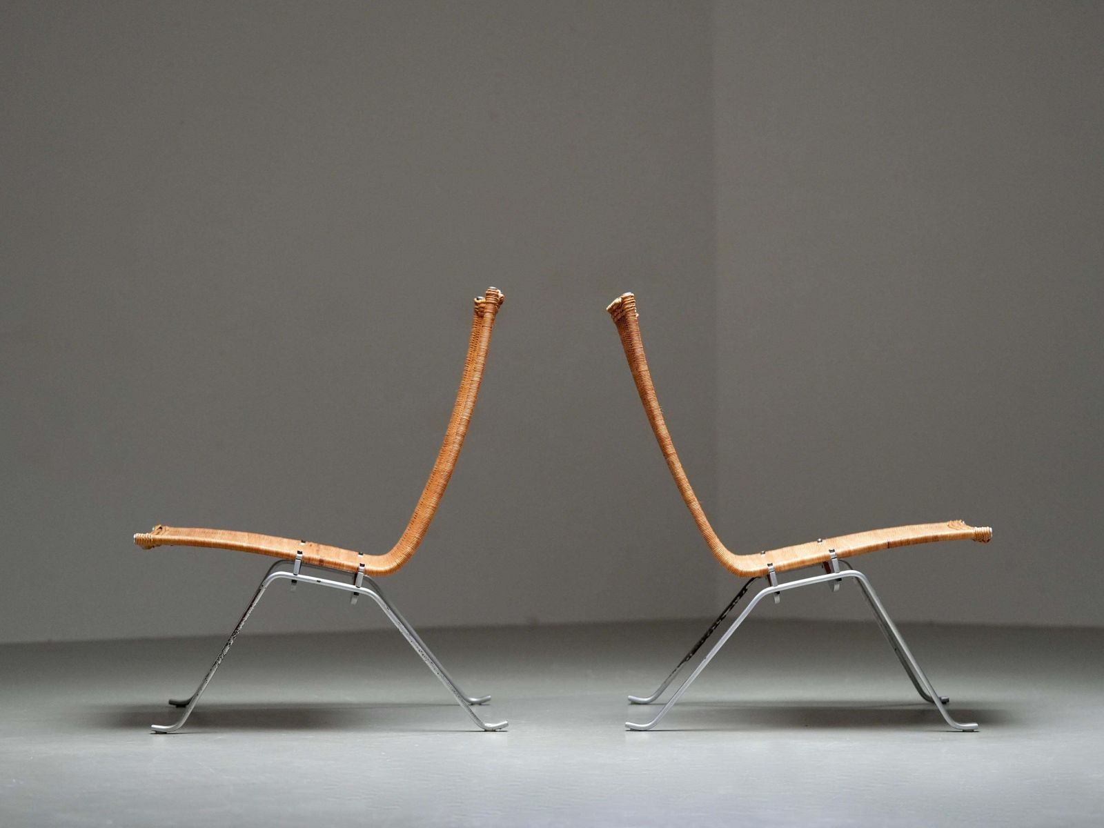 Set Of 2 Pk 22 Chairs By Poul Kjaerholm For E. Kold Christensen, Denmark, 1955 photo vinterior