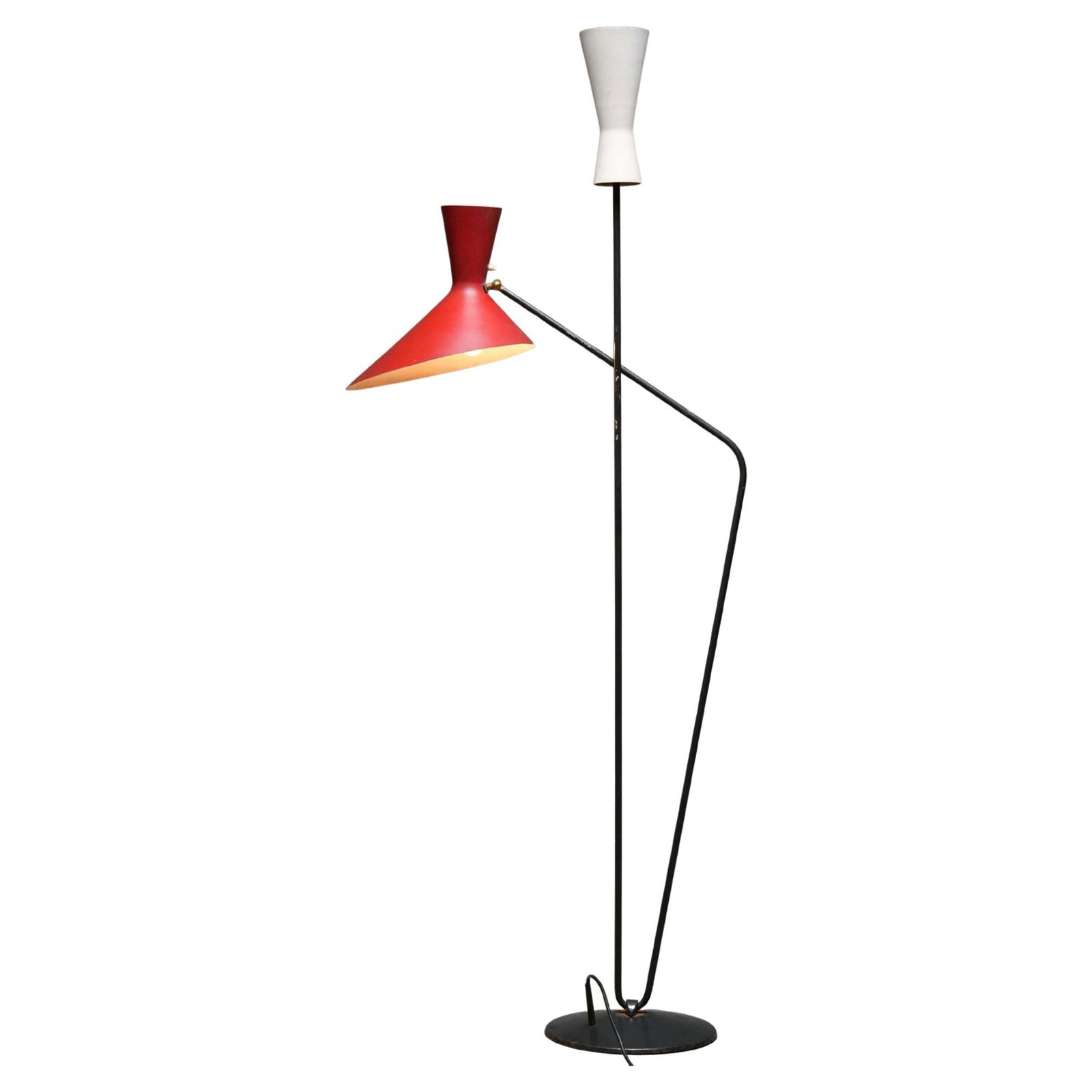 Floor Lamp By Carl Moor For Bag Turgi In Metal And Brass, Switzerland, 1950's