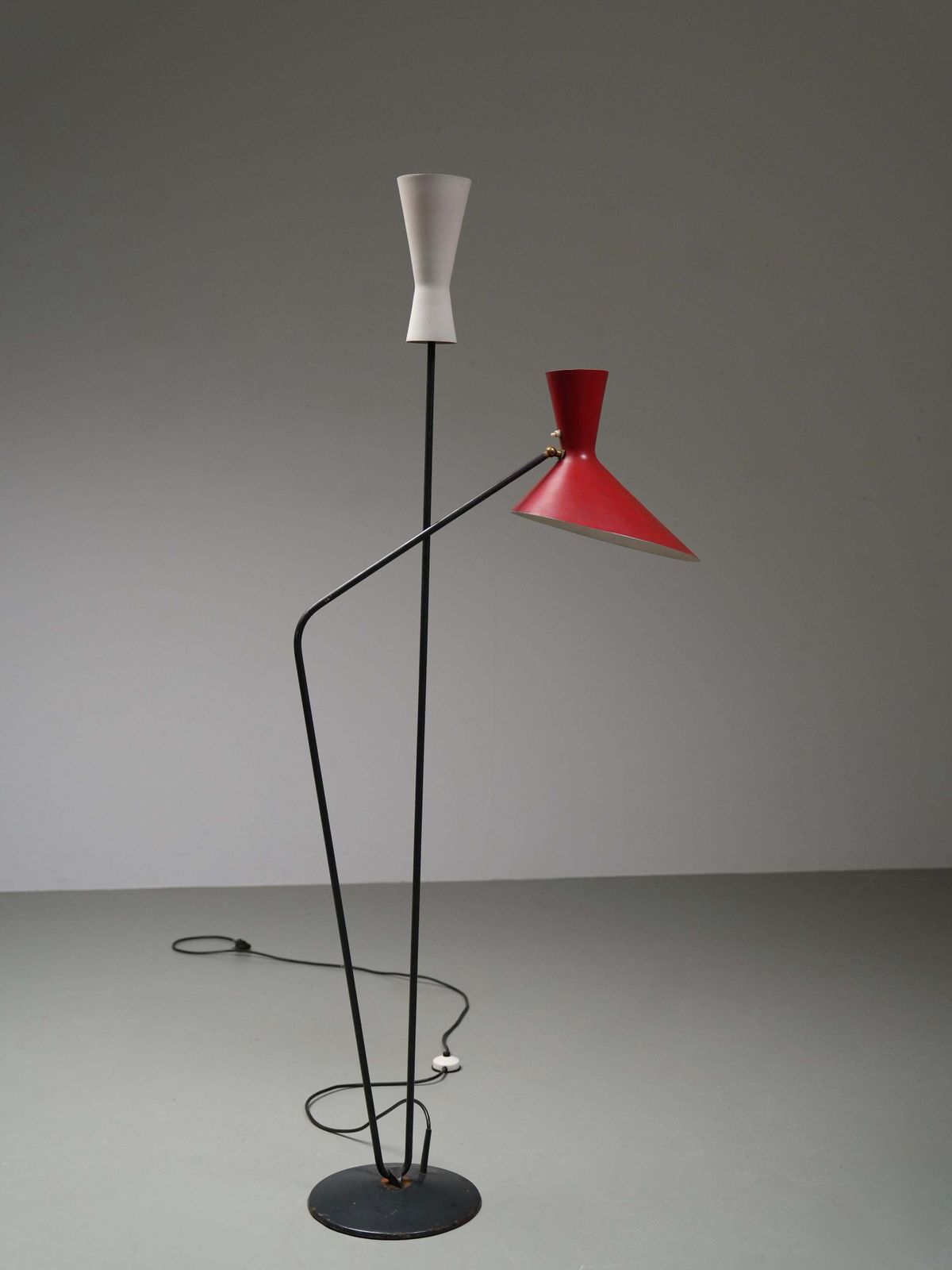 photo vinterior Floor Lamp By Carl Moor For Bag Turgi In Metal And Brass, Switzerland, 1950's