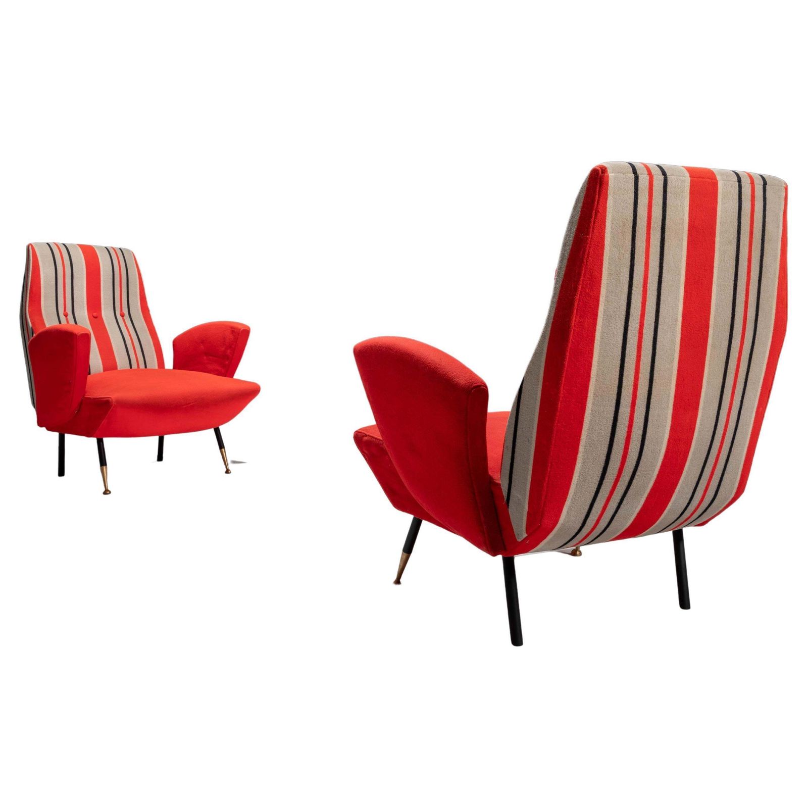 Set Of Two Italian Disco Chairs In Original Upholstery, 1960's
