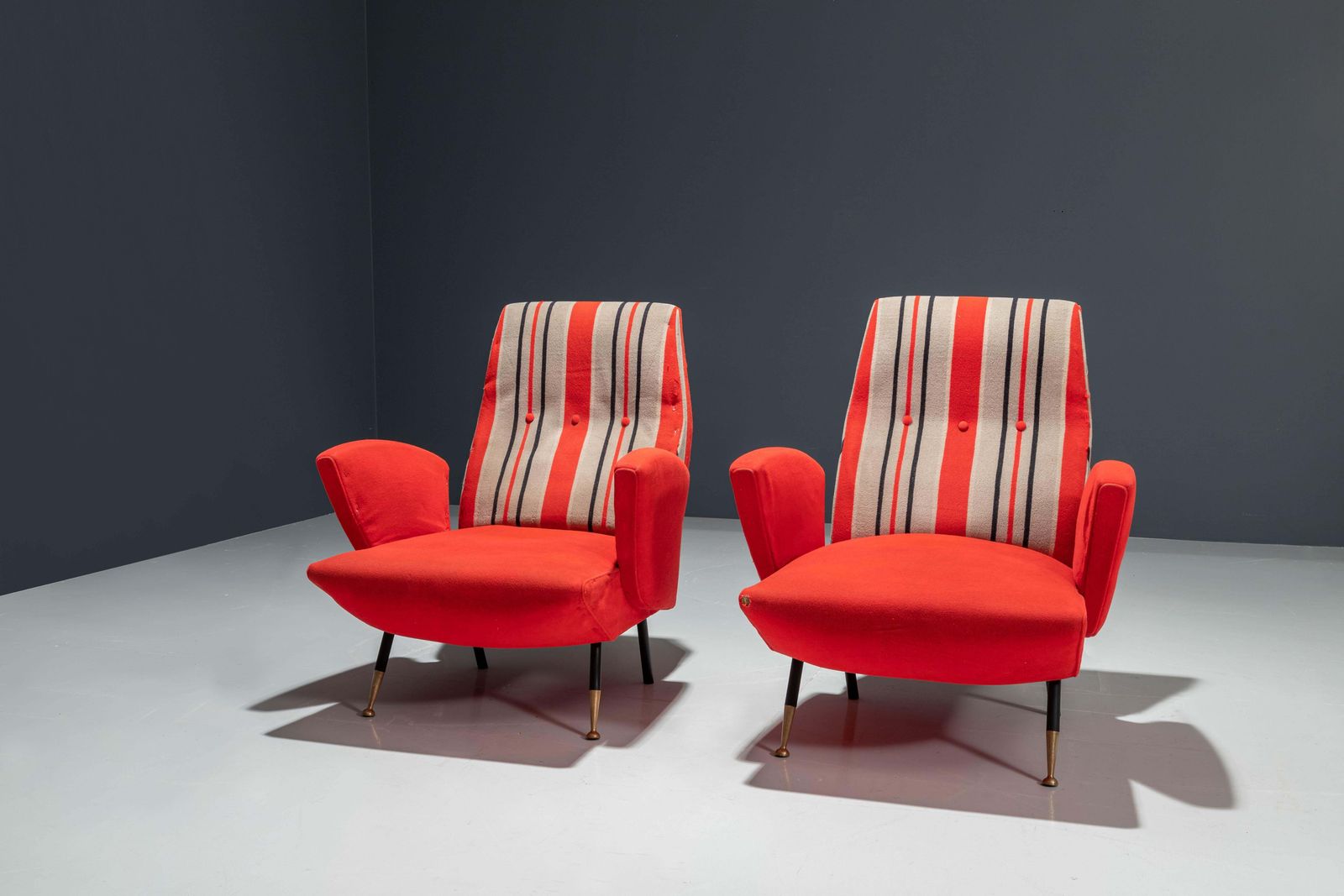 Set Of Two Italian Disco Chairs In Original Upholstery, 1960's photo for sale
