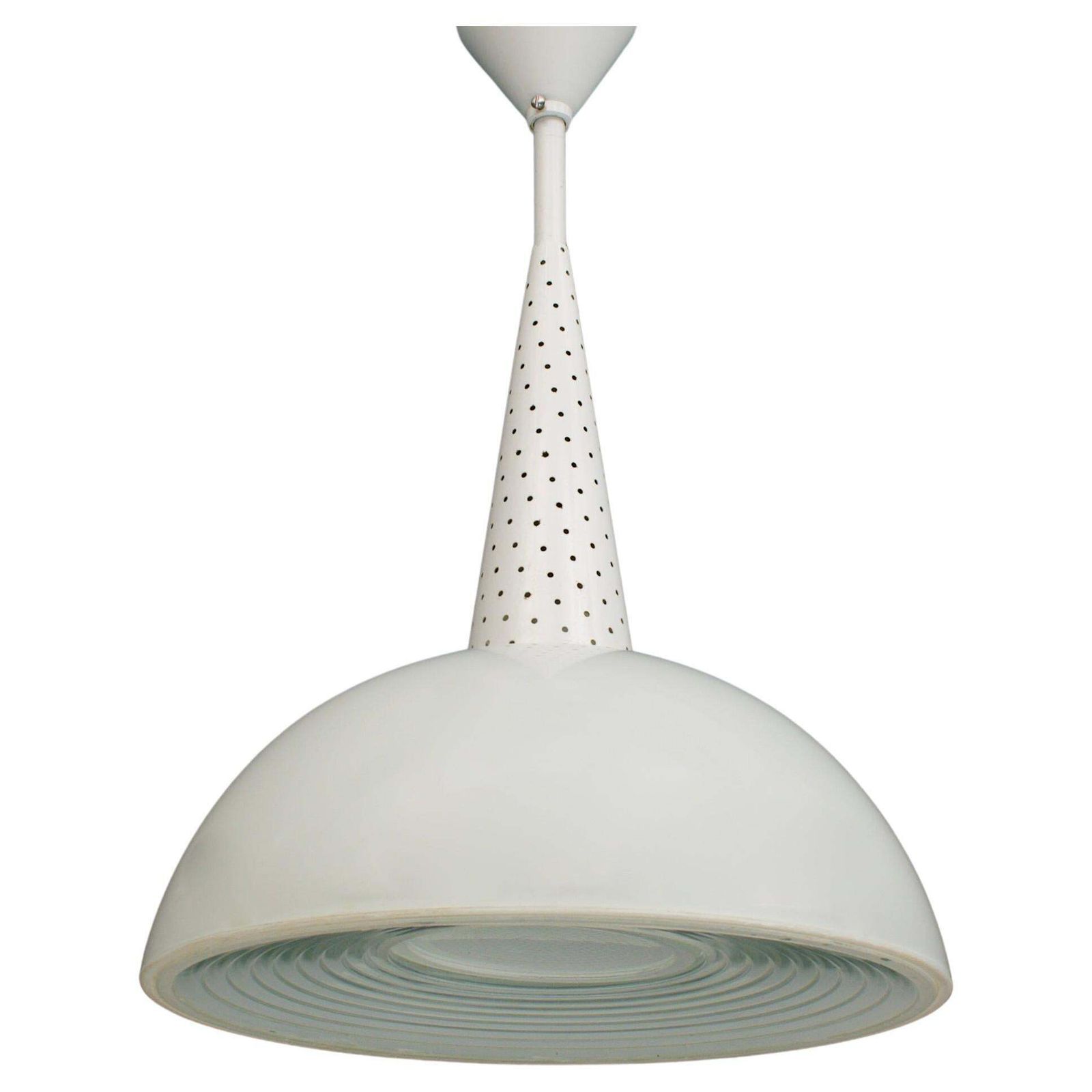 Set Van 4 Mathieu Mategot Voor Holophane Plafondlampen In Metaal En Glas, Ca. Jaren 1950