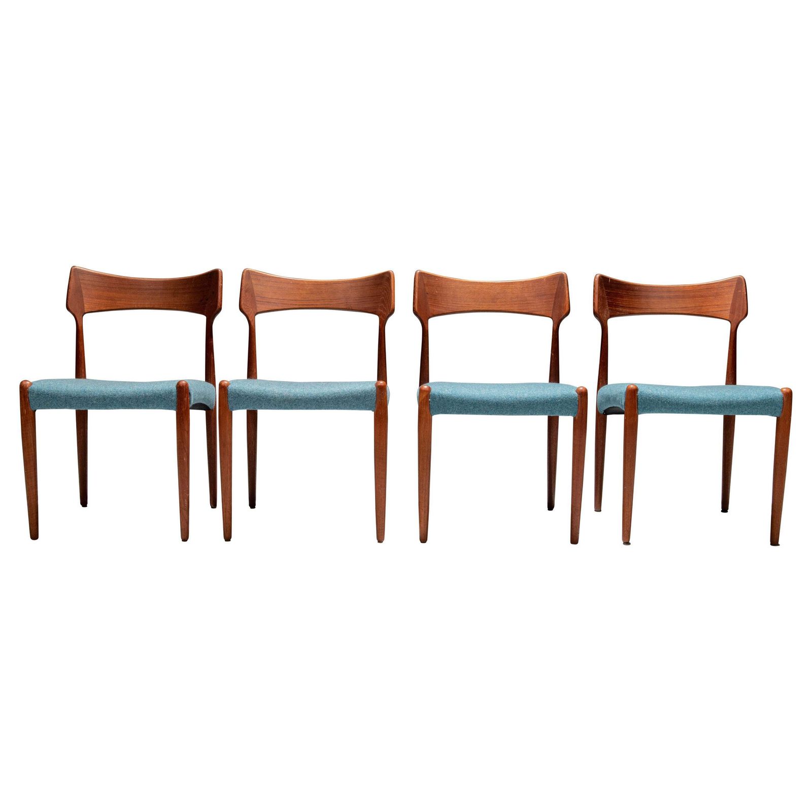 Set Of 4 Dining Room Chairs By C. Linneberg For B. Pedersen, Denmark, 1970's