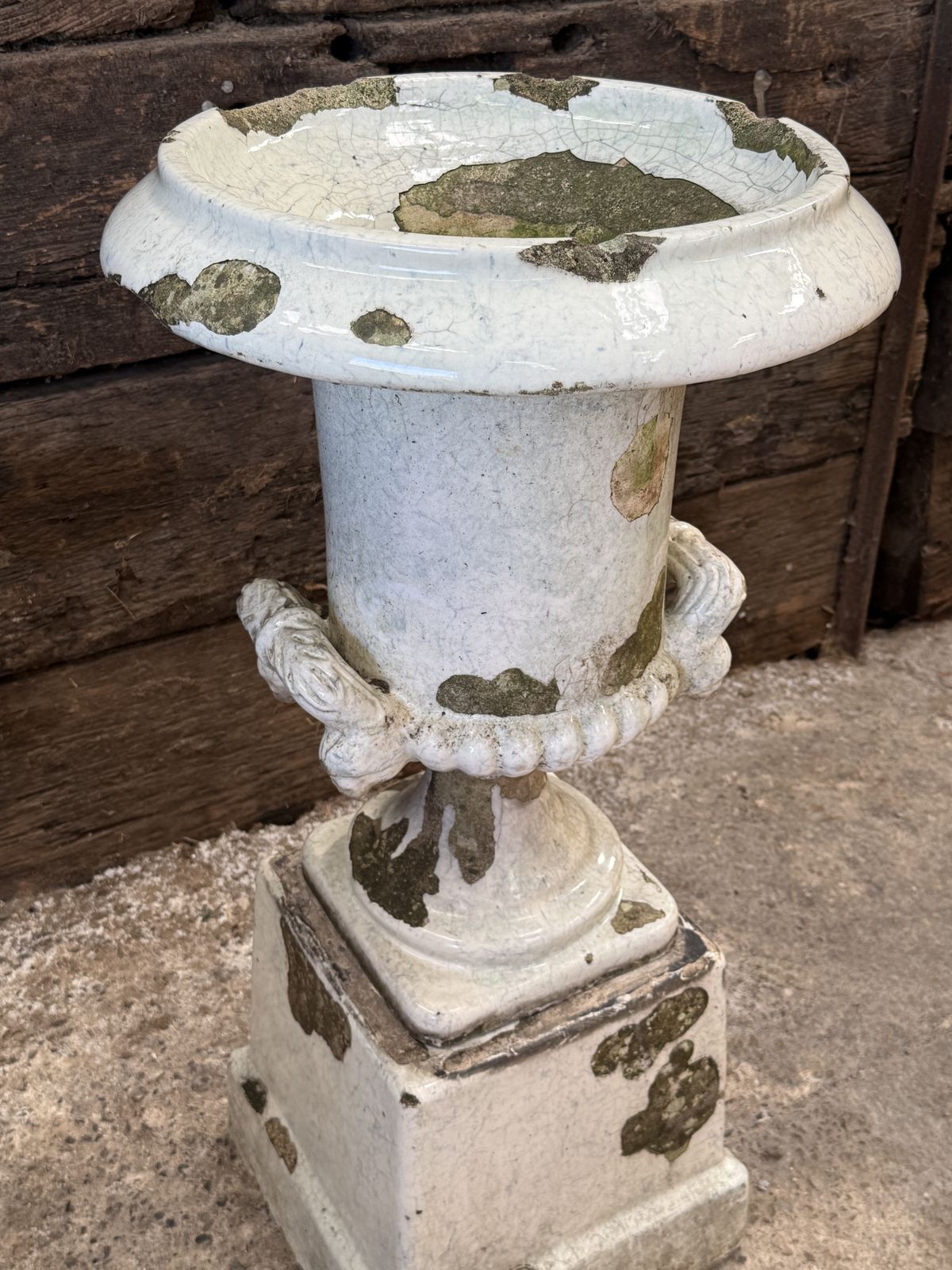 19th Century English Terracotta Urn On Pedestal