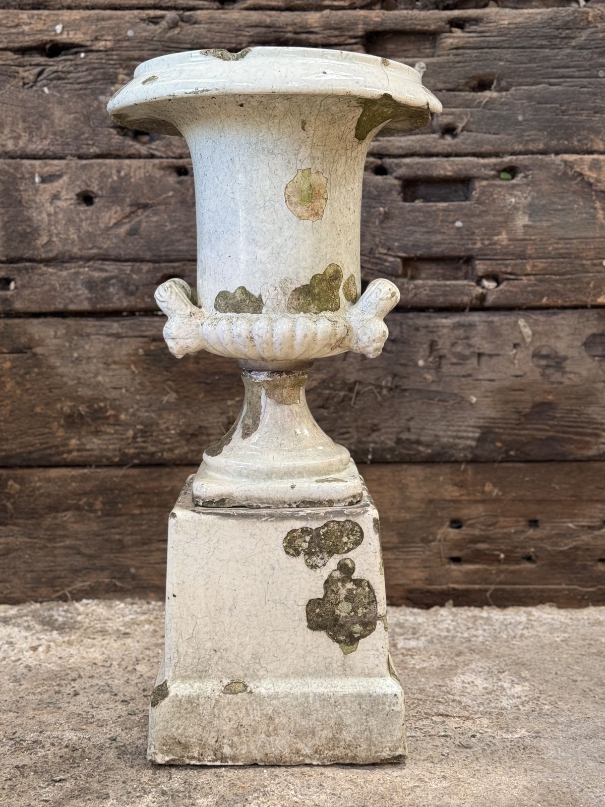 19th Century English Terracotta Urn On Pedestal photo vintage