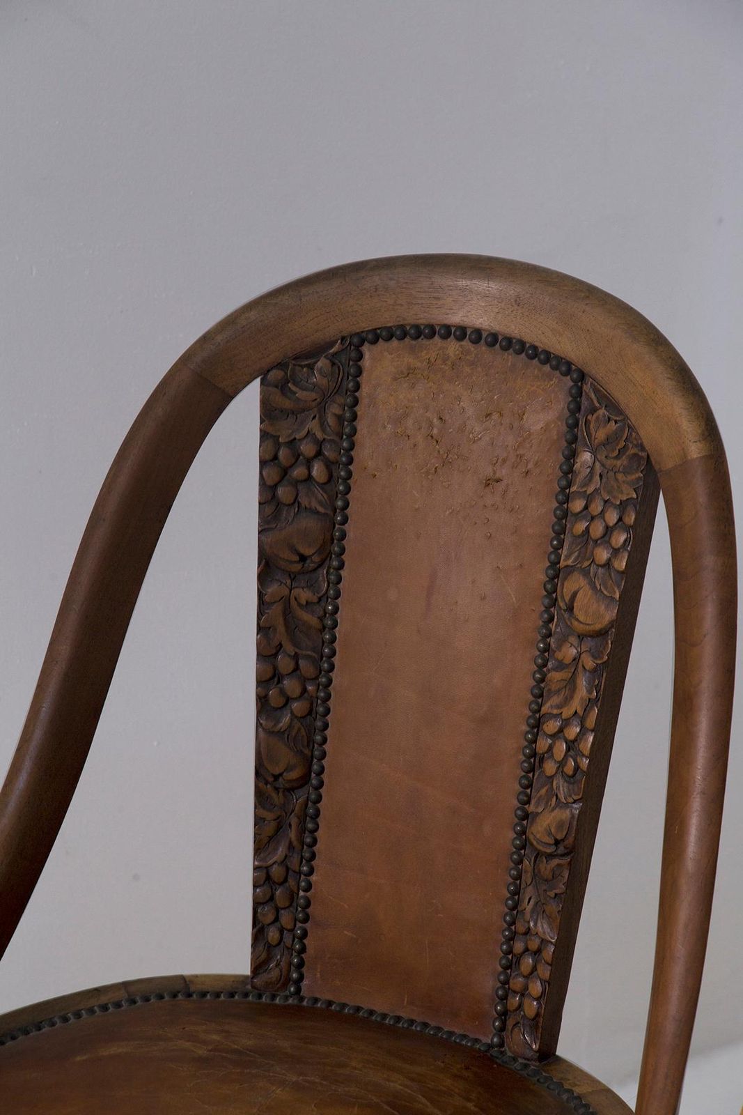 Set Of Six Art Nouveau Style Chairs With Grape Wood Inlays photo vinterior