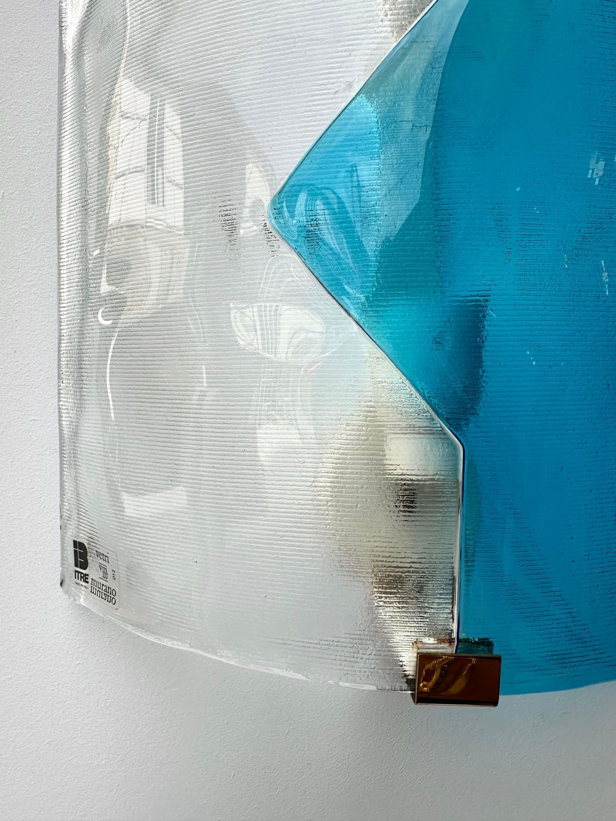 3362.0 Pair Of Sconces Blue Murano Glass By I Tre, Italy, 1970s photo