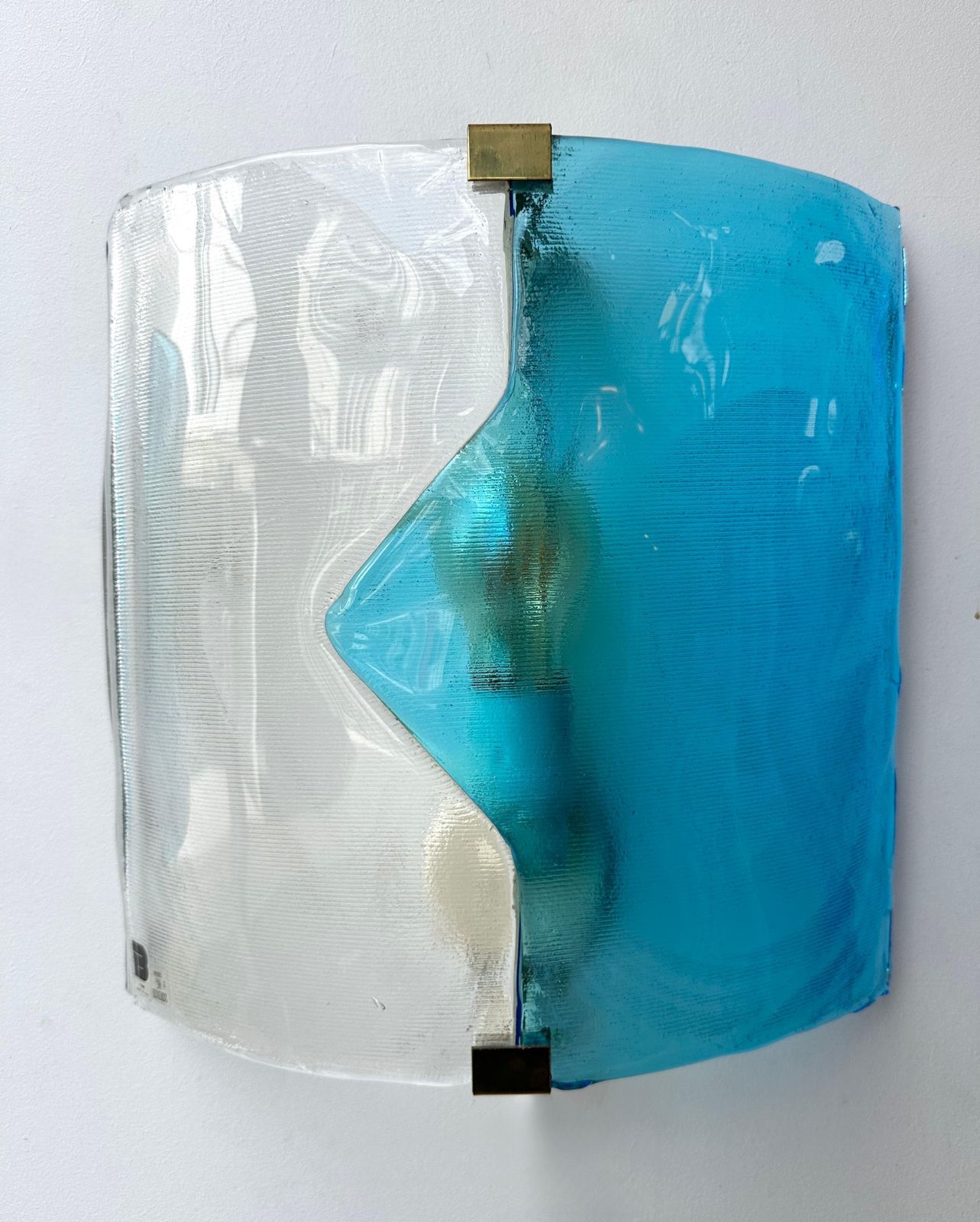 photo vinterior Pair Of Sconces Blue Murano Glass By I Tre, Italy, 1970s