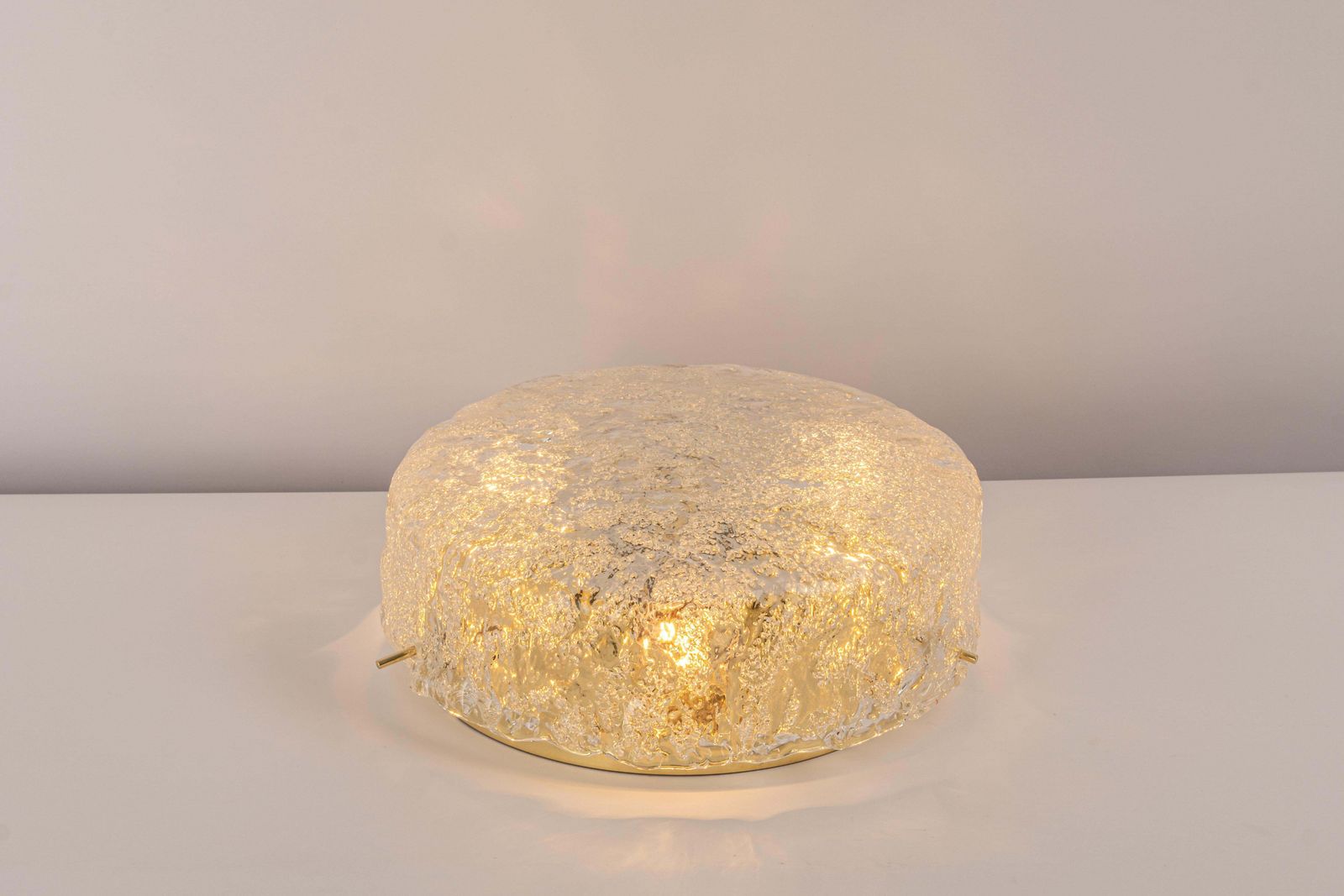 1 Of 4 Large Brass Hillebrand Murano Glass Flush Mount, Germany, 1970s photo 576.0