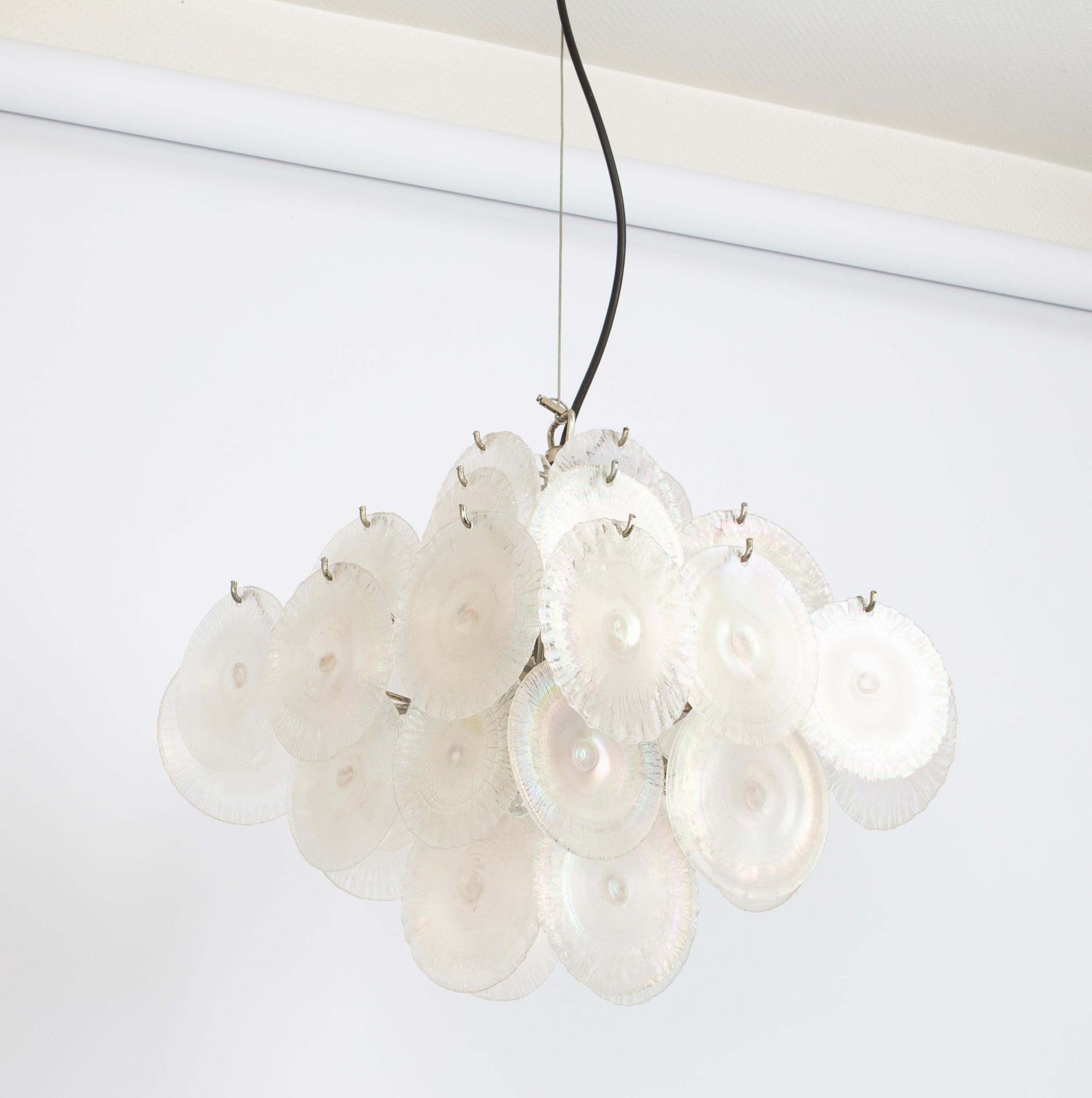 Vistosi Disc Murano Glass Disc Chandelier By Mazzega , Italy, 1960s photo furniture