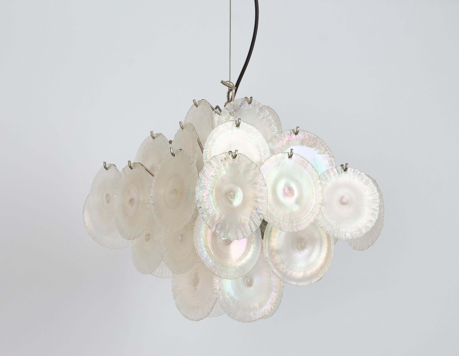 Vistosi Disc Murano Glass Disc Chandelier By Mazzega , Italy, 1960s photo vinterior