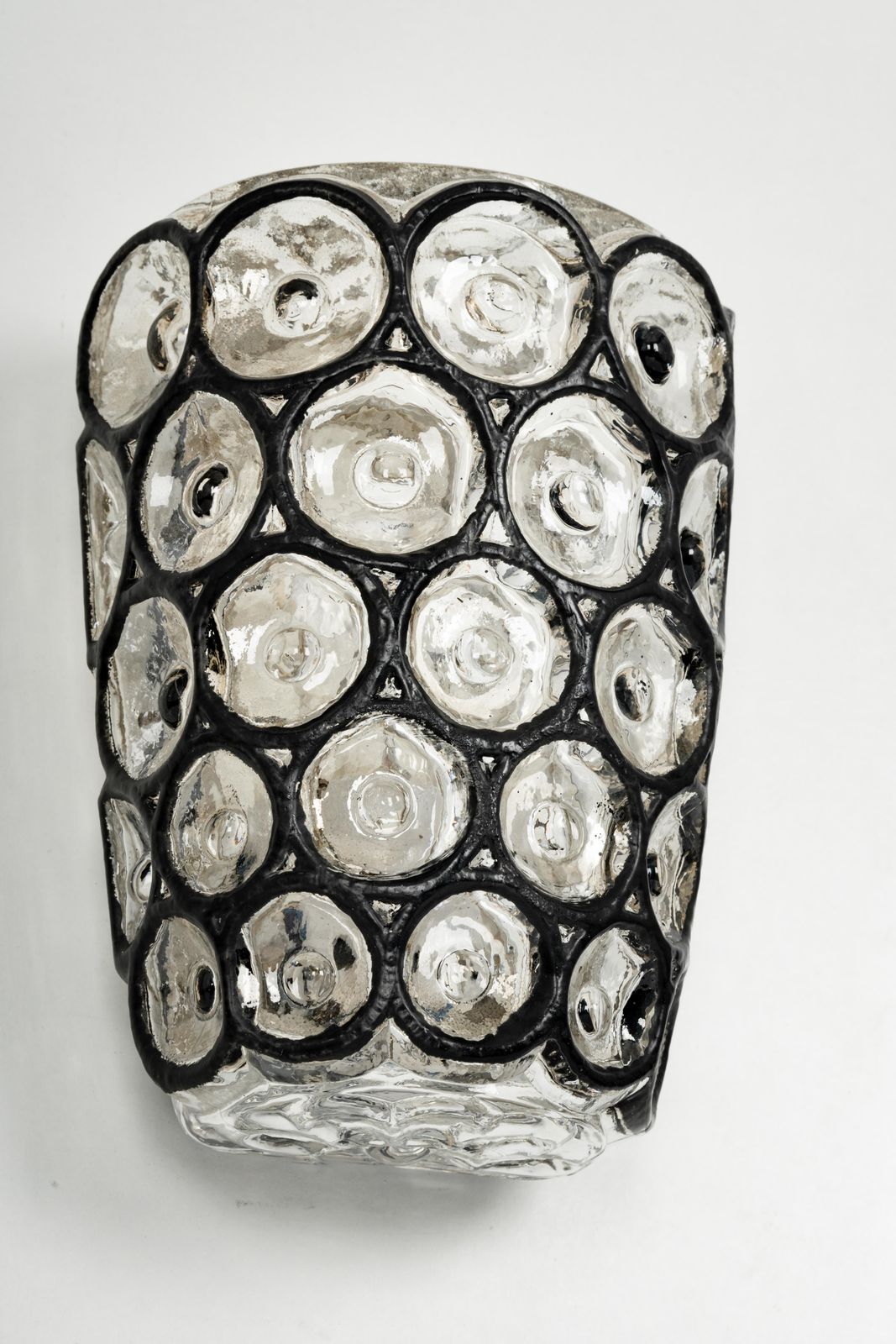 1 Of 2 Wall Lights Sconces Iron Glass By Limburg, Germany, 1960s photo Lighting