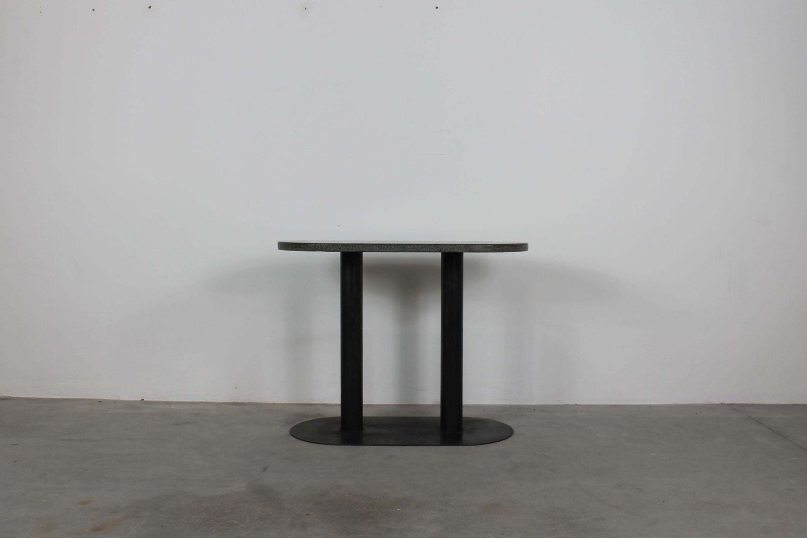 Gabetti & Isola Console Table In Black Lacquered Metal And Granite By Arbo 1970s photo furniture