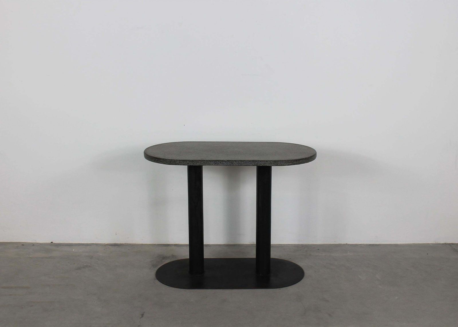 Gabetti & Isola Console Table In Black Lacquered Metal And Granite By Arbo 1970s photo for sale