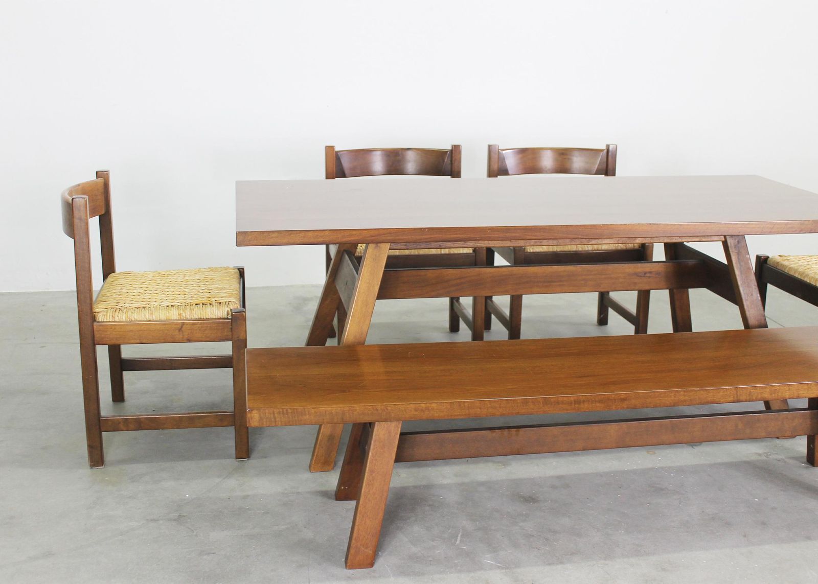 Giovanni Michelucci Dining Room Set With Table Bench And Chairs By Poltronova photo for sale
