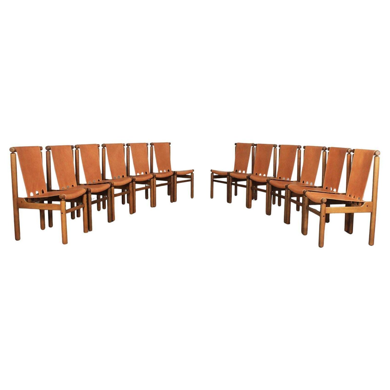 Ilmari Tapiovaara Set Of Twelve Dining Chairs By Permanente Mobili Cantù 1950s