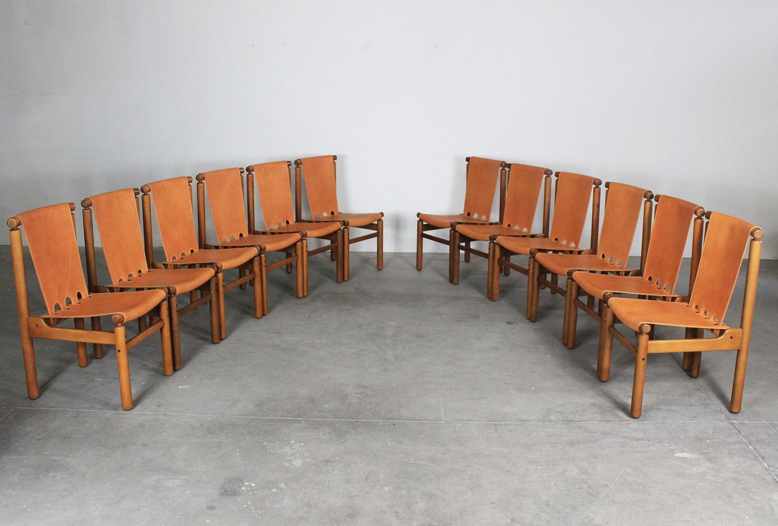 Ilmari Tapiovaara Set Of Twelve Dining Chairs By Permanente Mobili Cantù 1950s photo for sale